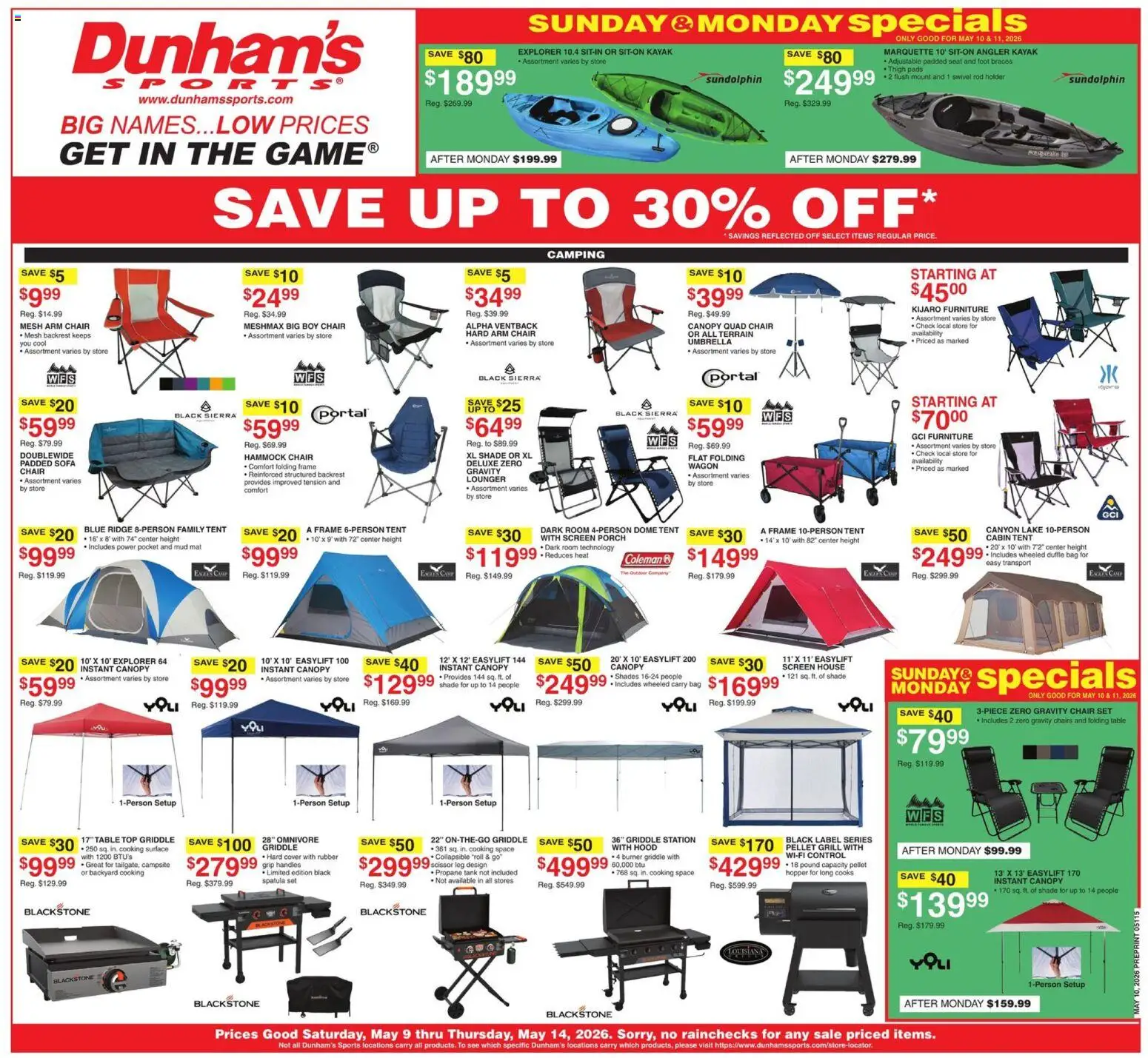 Ad Preview of Dunham's Sports Dunham's Sports Weekly Ad from 05/09/2026