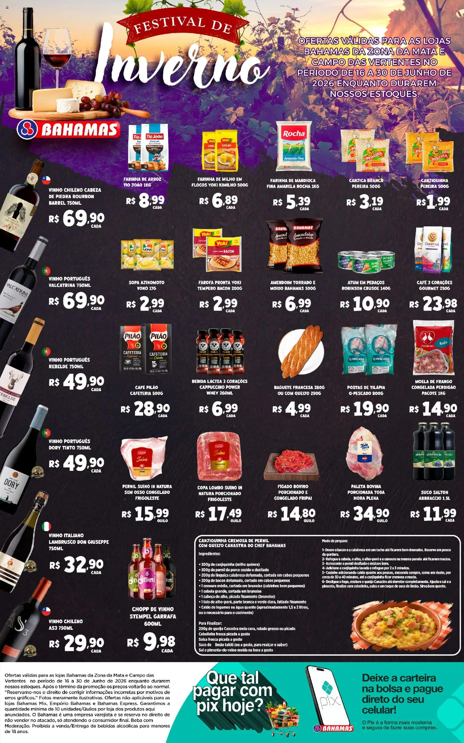 Pré-Visualização do folheto "Bahamas Supermercados ofertas Festival de Inverno" da loja Bahamas Supermercados válido a partir de 16/06/2026