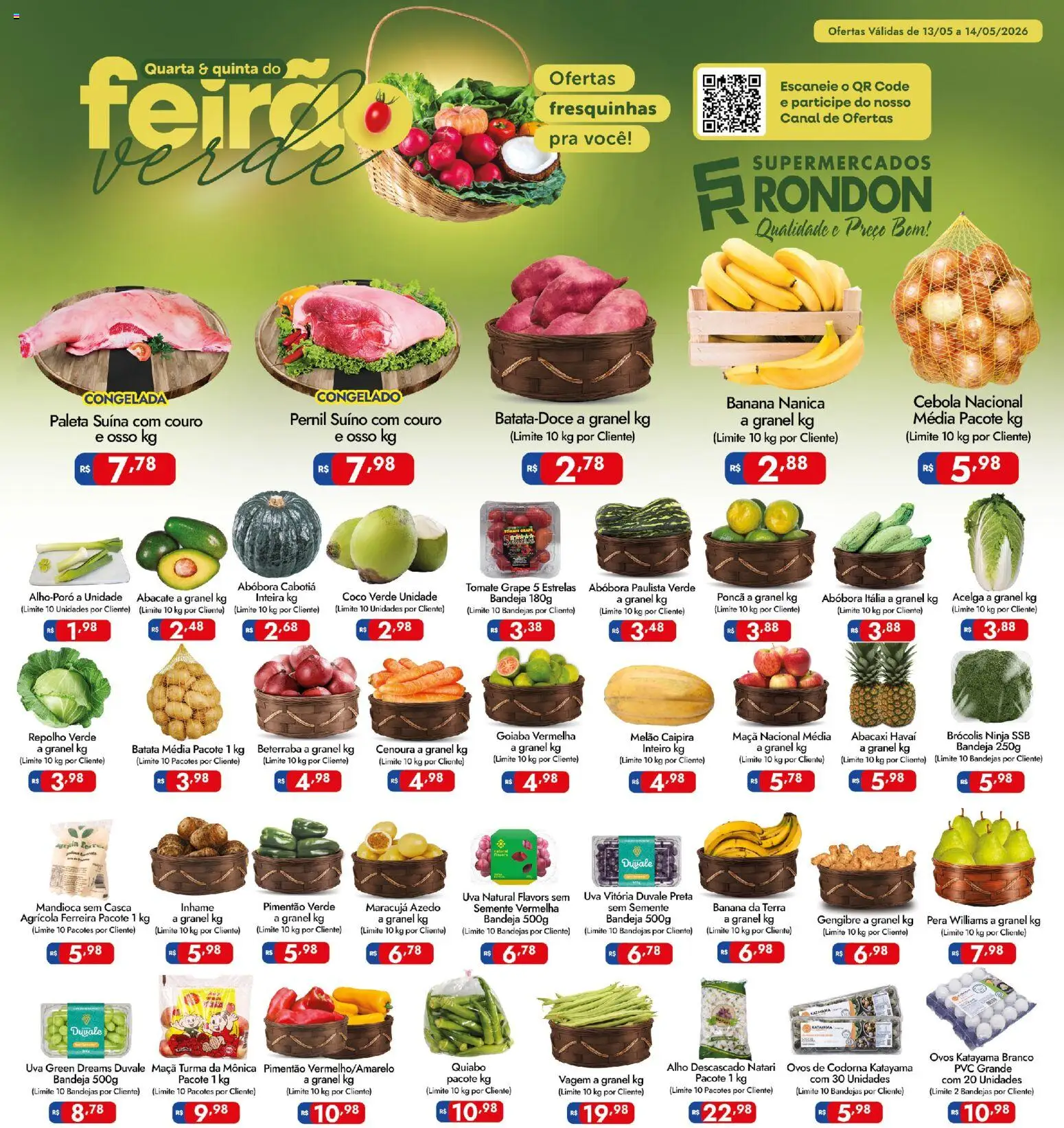 Pré-Visualização do folheto "Supermercados Rondon - Ofertas da semana" da loja Supermercados Rondon válido a partir de 13/05/2026