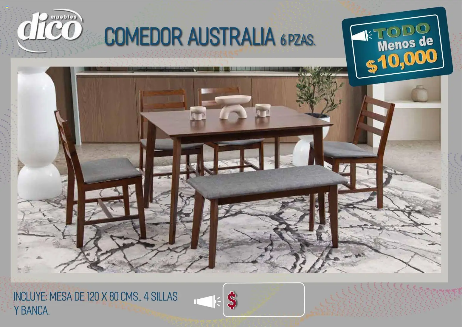Vista previa las ofertas de la tienda Muebles Dico - Muebles Dico catálogo Todo menos de 10000 Pacifico desde el 09/04/2026 - Mesa