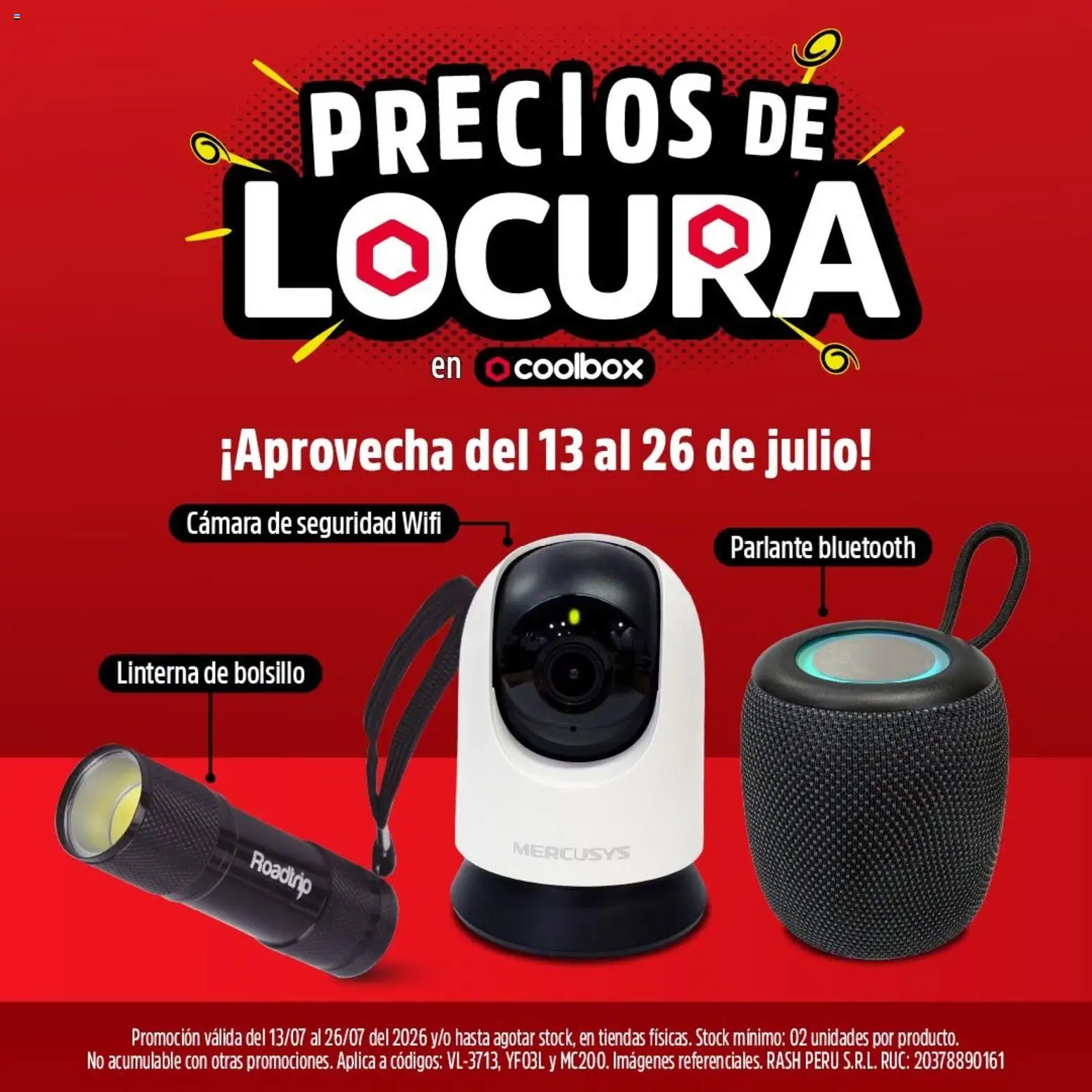 Vista previa de Coolbox catálogo de la tienda Coolbox válido desde 13/07/2026 - Cámara, Parlante, Parlante Bluetooth