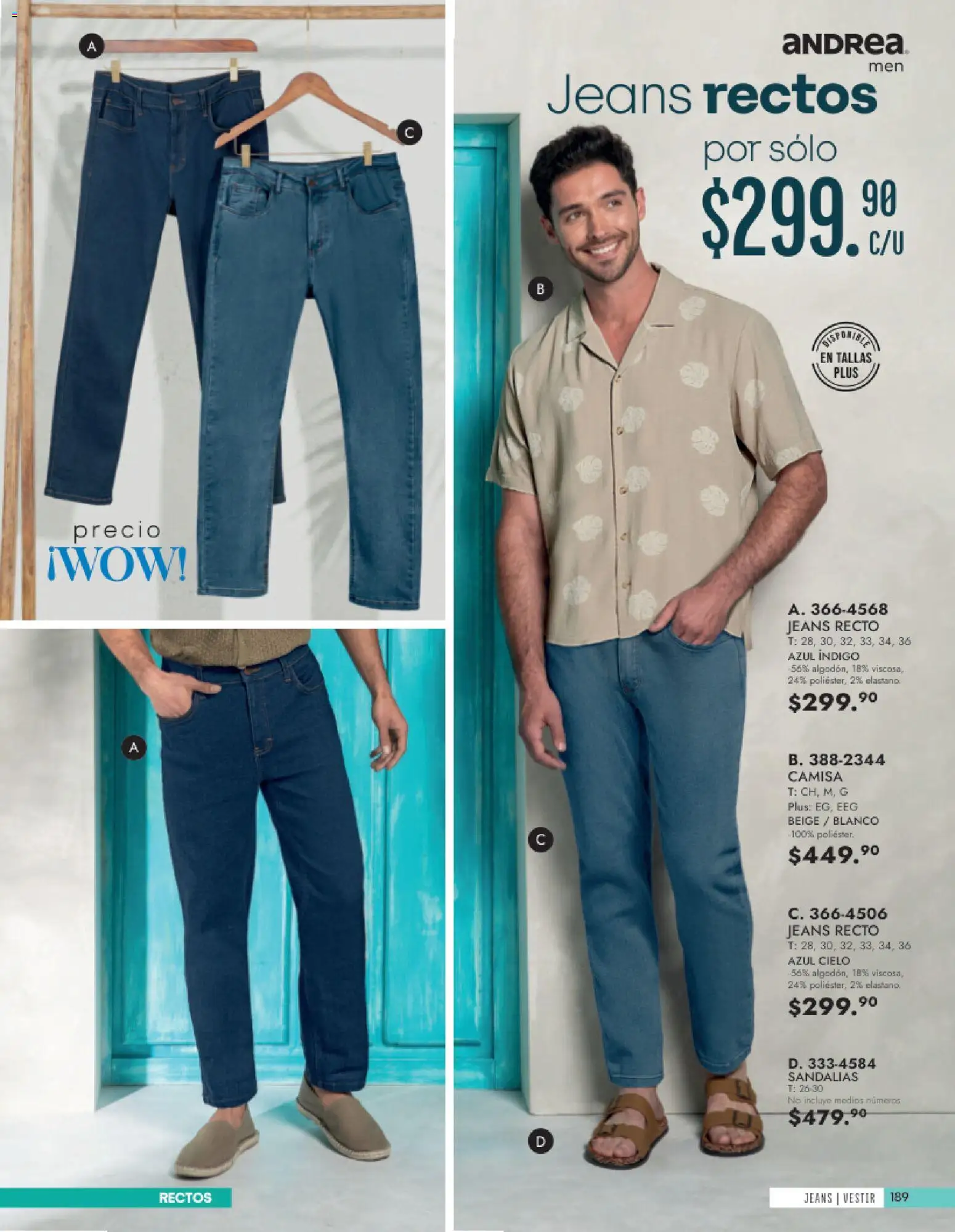 Vista previa las ofertas de la tienda Andrea - Andrea catálogo Vestir Caballero desde el 24/05/2026 - Camisa, Sandalias