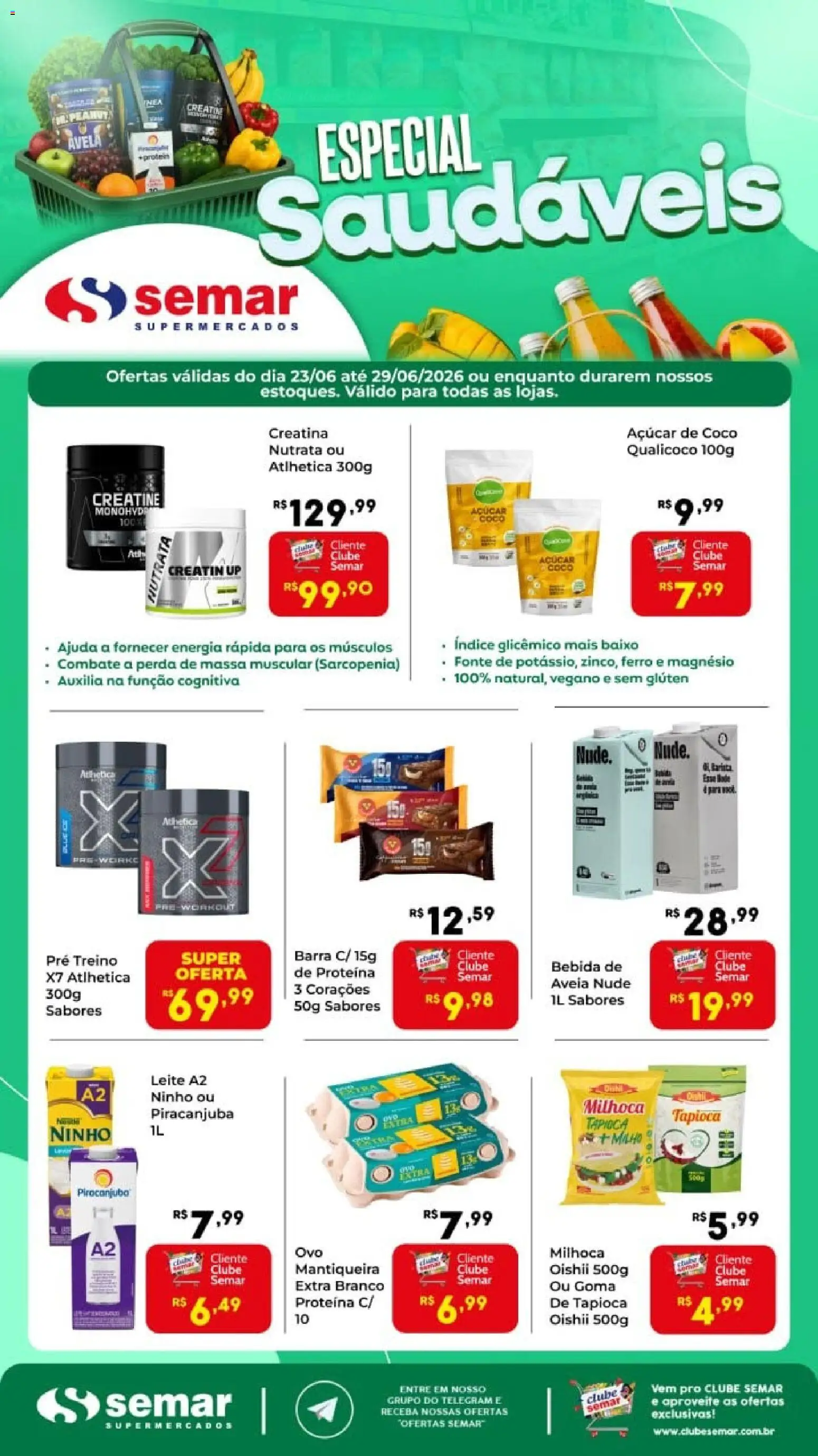 Pré-Visualização do folheto "Semar Supermercado ofertas Especial Saudáveis" da loja Semar Supermercado válido a partir de 23/06/2026