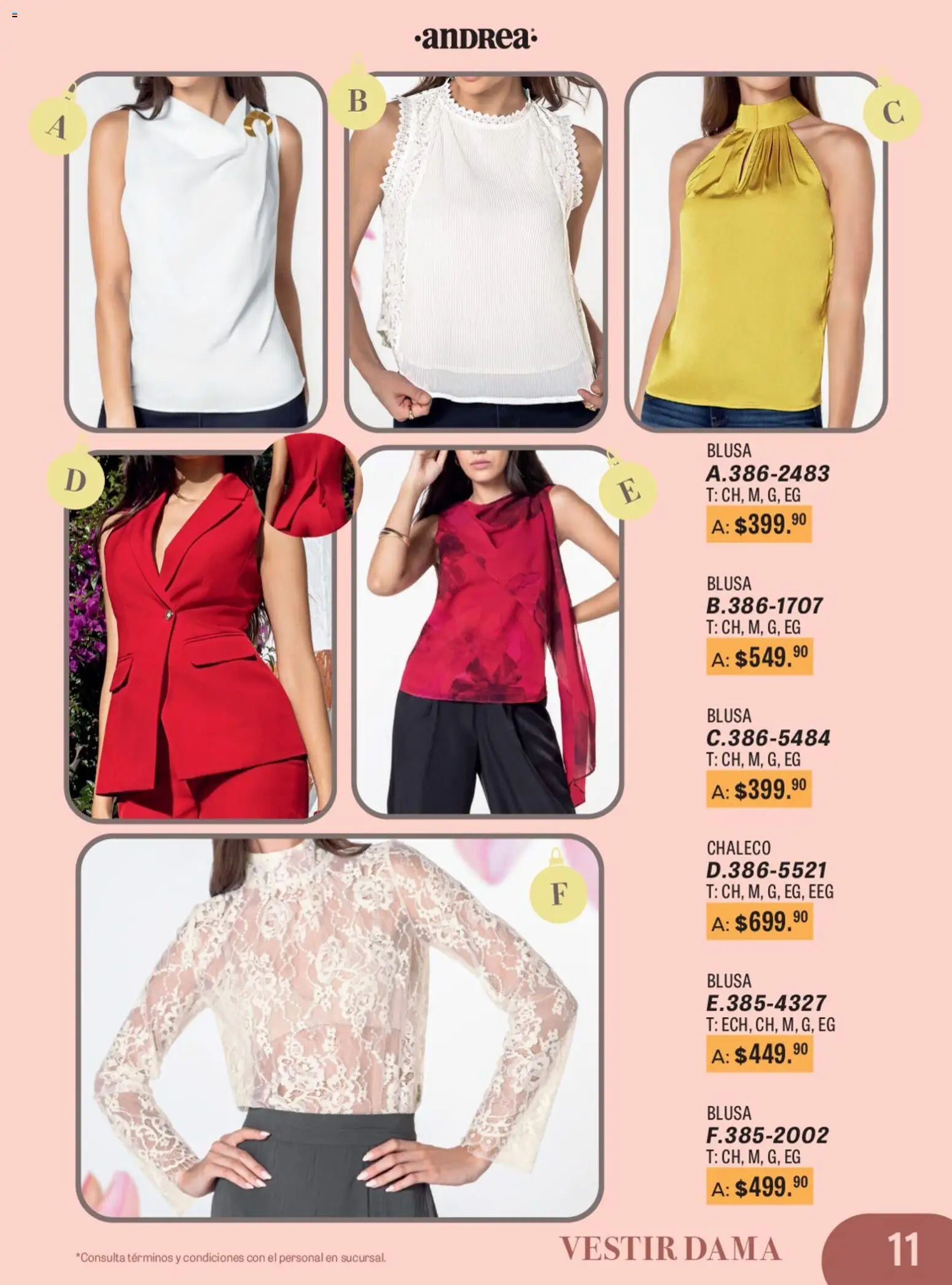 Vista previa las ofertas de la tienda Andrea - Catálogo Para Las Fiestas desde el 11/01/2026 - Blusa, Chaleco