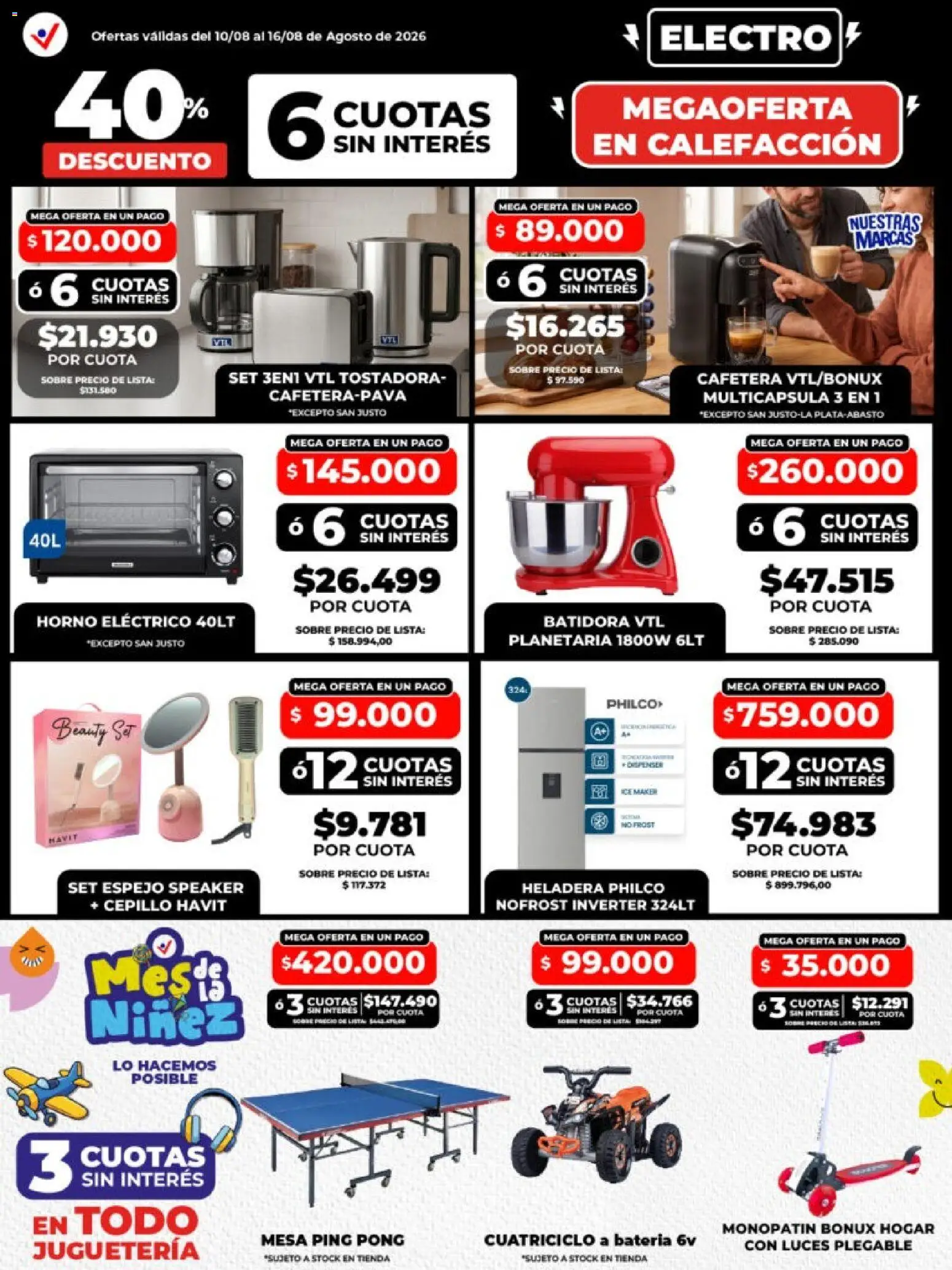 Vista previa del folleto de la tienda Vital válido desde el 10/08/2026 - Batería, Horno eléctrico, Mesa, Batidora, Monopatin, Tostadora, Horno, Cepillo