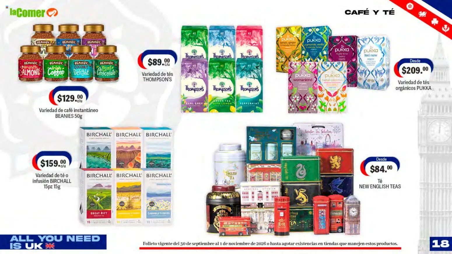 Vista previa las ofertas de la tienda La Comer - La Comer folleto desde el 30/09/2026 - Café, Chocolate, Té, Amaretto, Café instantáneo