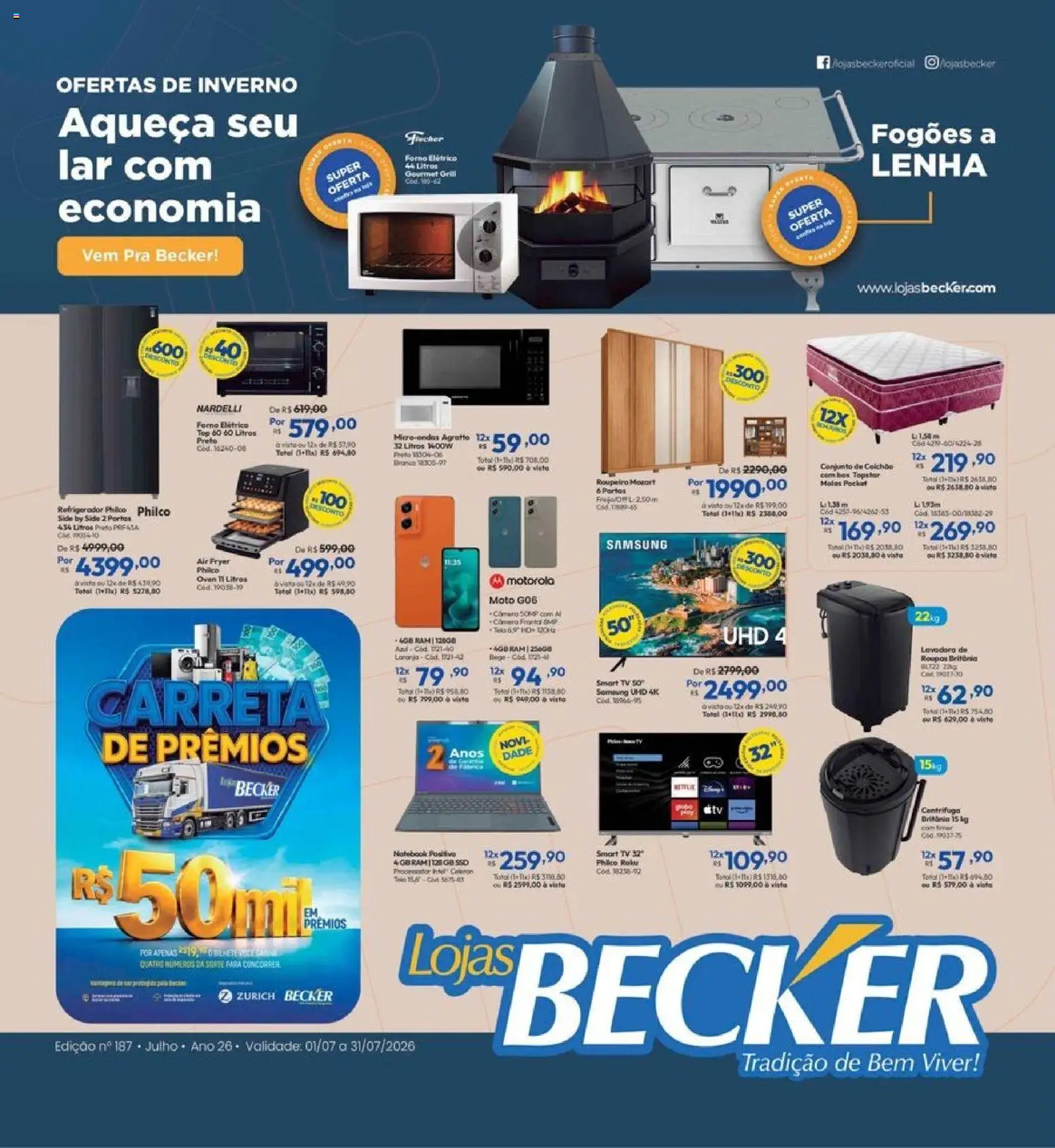 Pré-Visualização do folheto "Lojas Becker ofertas Julho" da loja Lojas Becker válido a partir de 01/07/2026