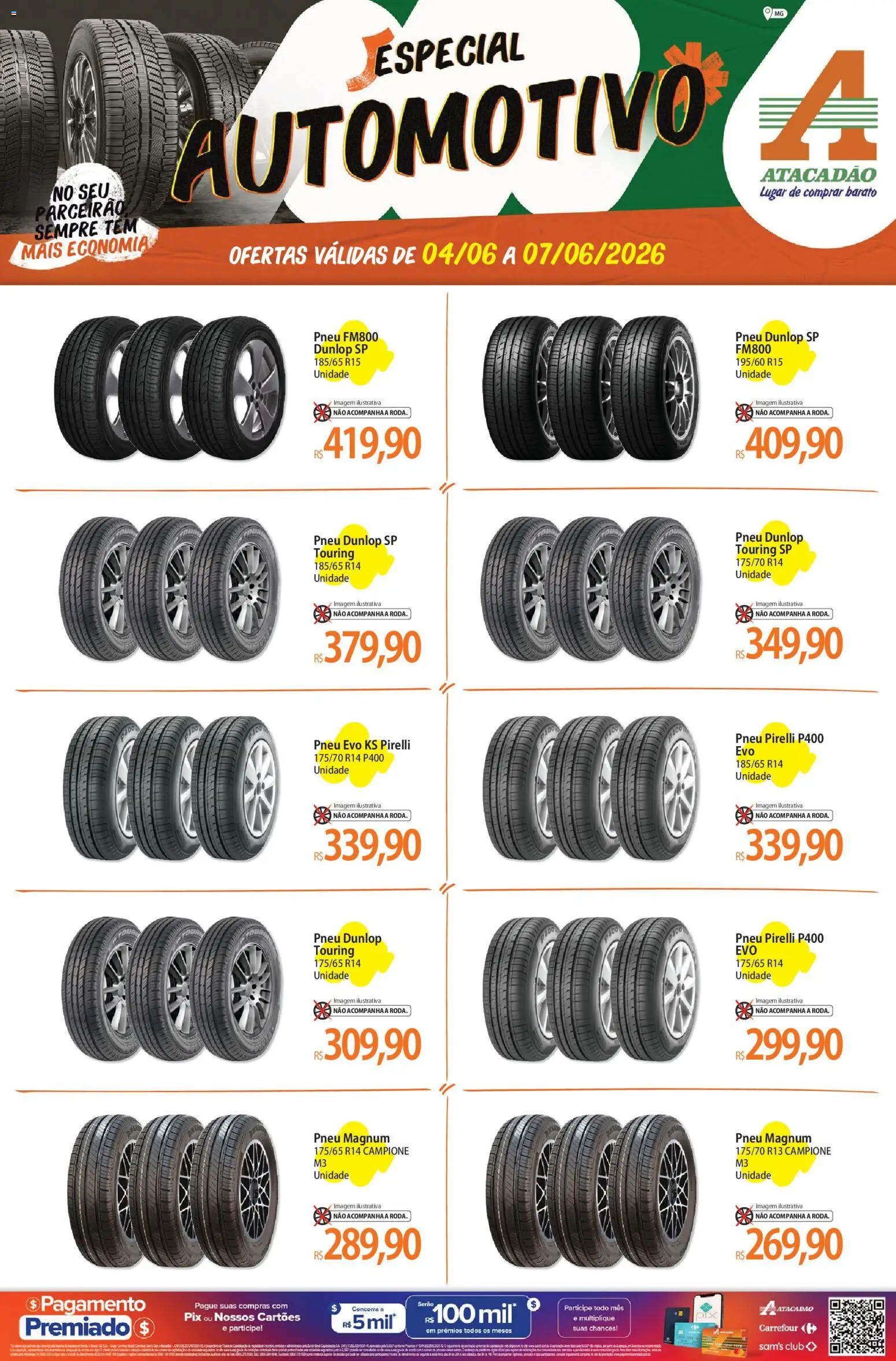 Pré-Visualização do folheto "Atacadão ofertas - MG" da loja Atacadão válido a partir de 04/06/2026 - Pneu, Pirelli