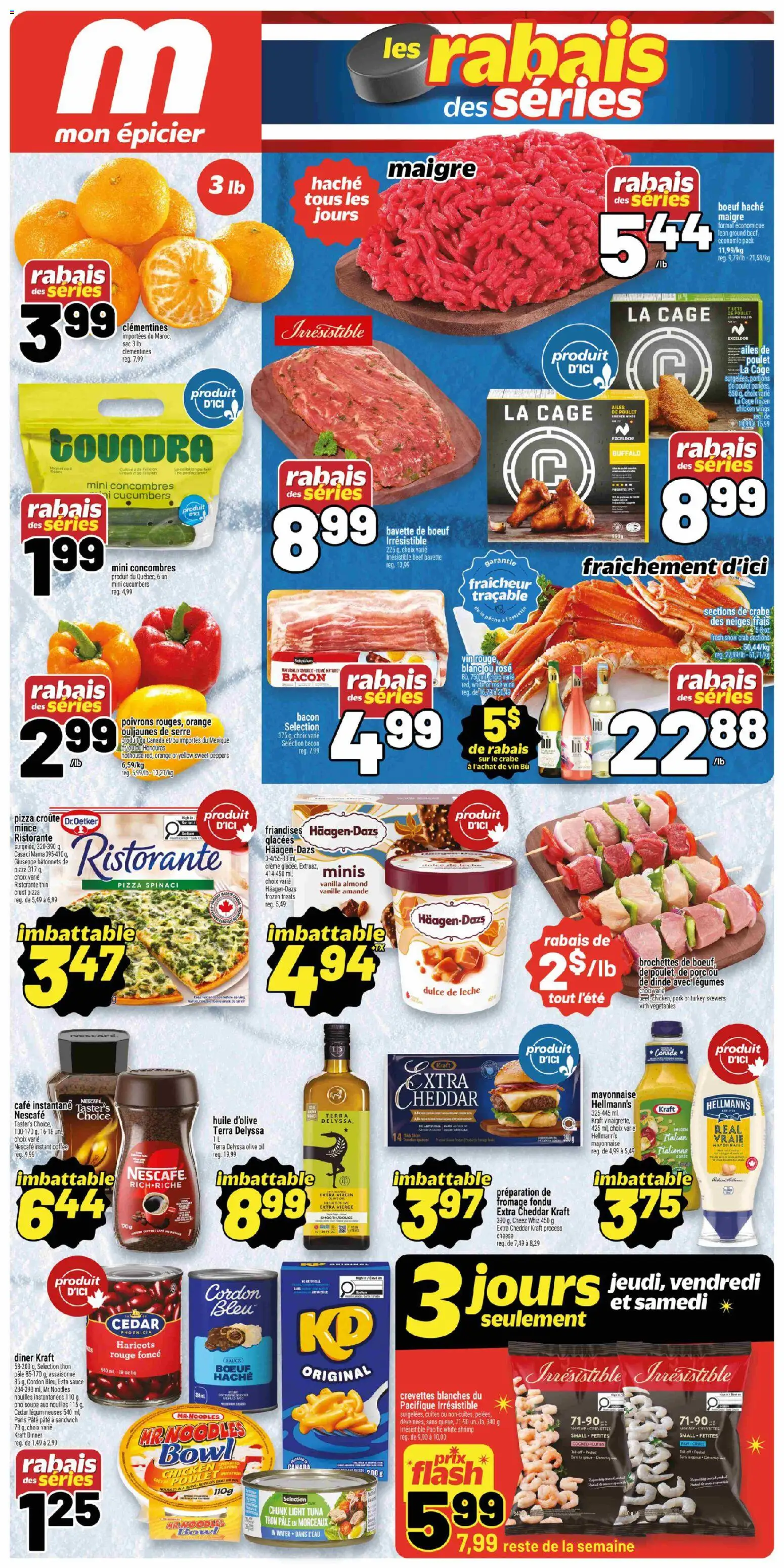 Preview of leaflet Metro weekly flyer / circulaire from shop Metro is valid from Apr 16, 2026 - Chicken, Noodles, Turkey, Chicken wings, Olive oil, Pork, Mayonnaise, Cheddar