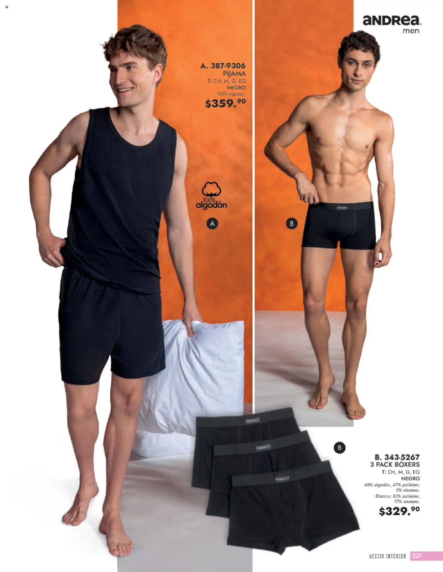 Vista previa las ofertas de la tienda Andrea - Andrea catálogo Vestir Caballero desde el 24/05/2026 - Pijama, Boxers, Algodón