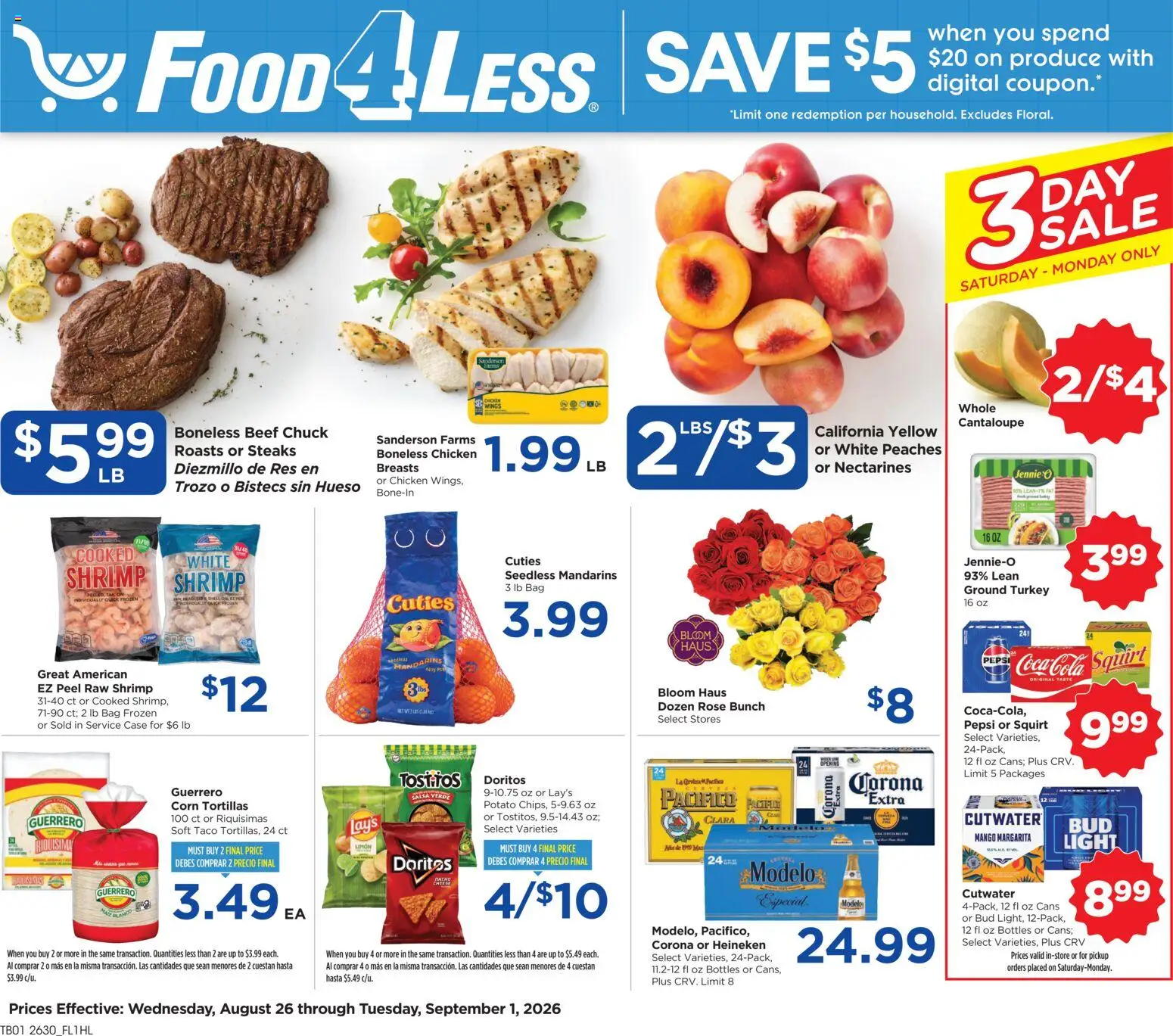 Ad Preview of Food 4 Less Food 4 Less Weekly Ad from 08/26/2026