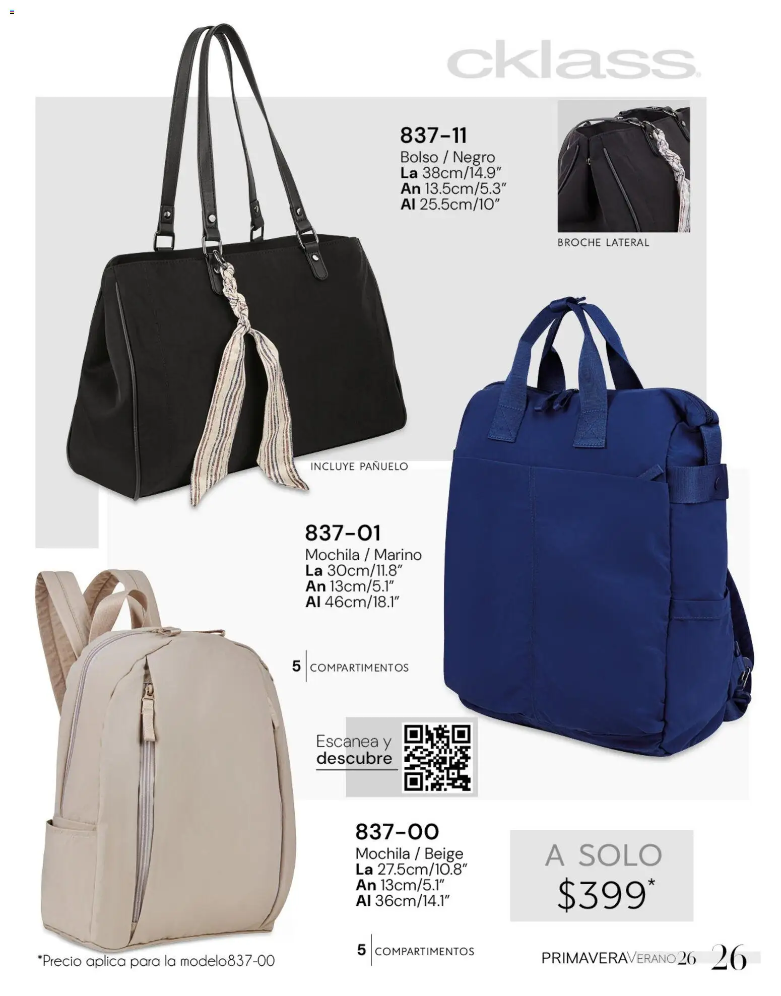 Vista previa las ofertas de la tienda Cklass - Catálogo Dama Calzado desde el 02/01/2026 - Mochila, Bolso, Pañuelo