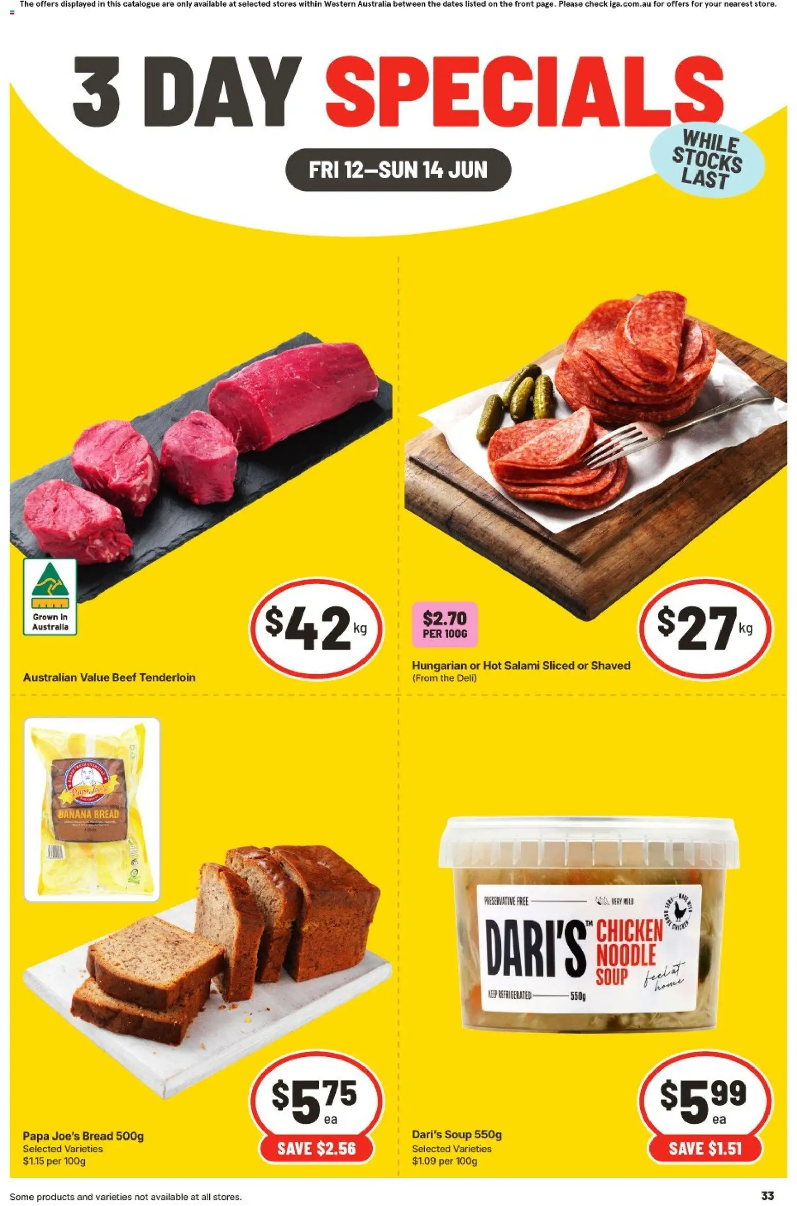 Preview of catalogue IGA 3 Day Specials WA from shop IGA valid 12/06/2026