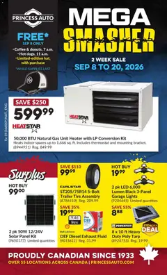 Un aperçu du dépliant Princess Auto flyer - 2 Week Sale! du magasin Princess Auto est valide à partir 8 sept. 2026