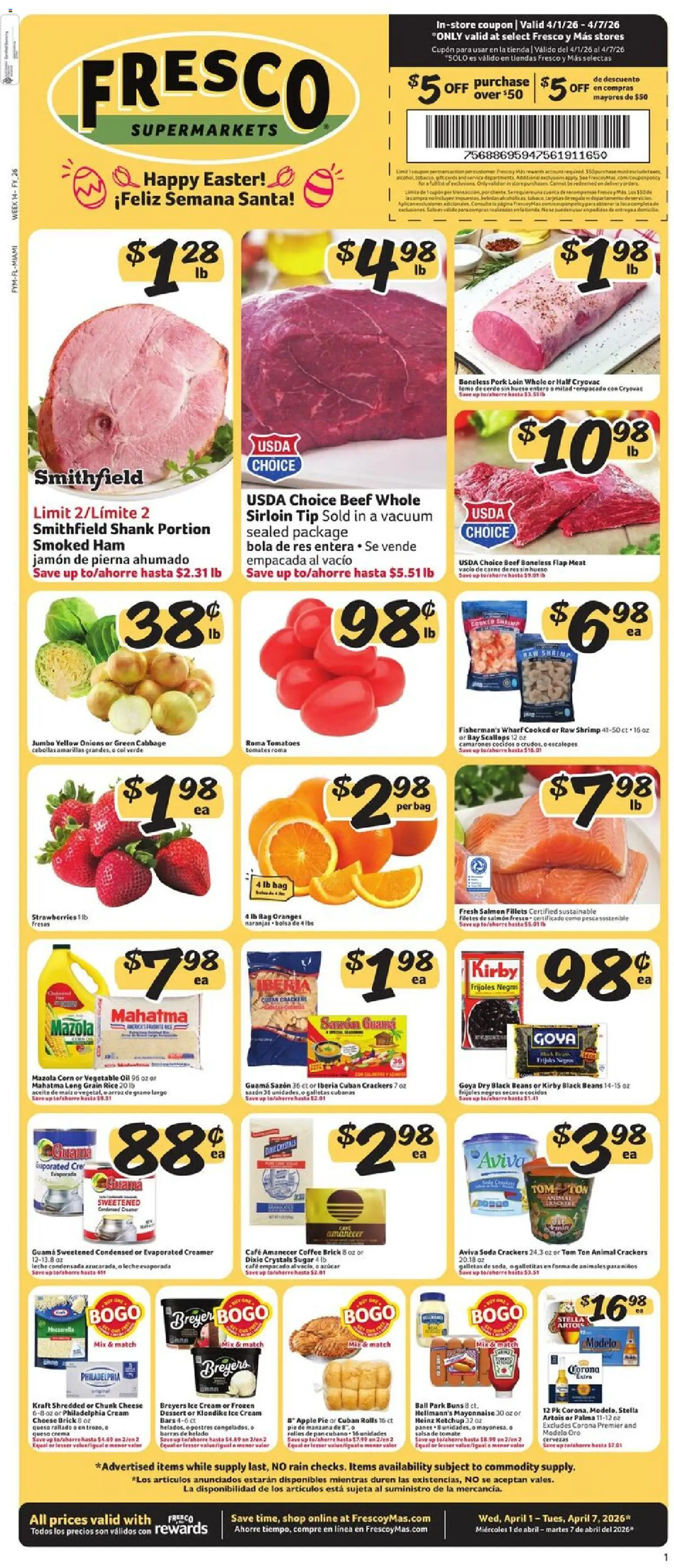 Ad Preview of Fresco y Más Fresco y Más Weekly Ad from 04/01/2026