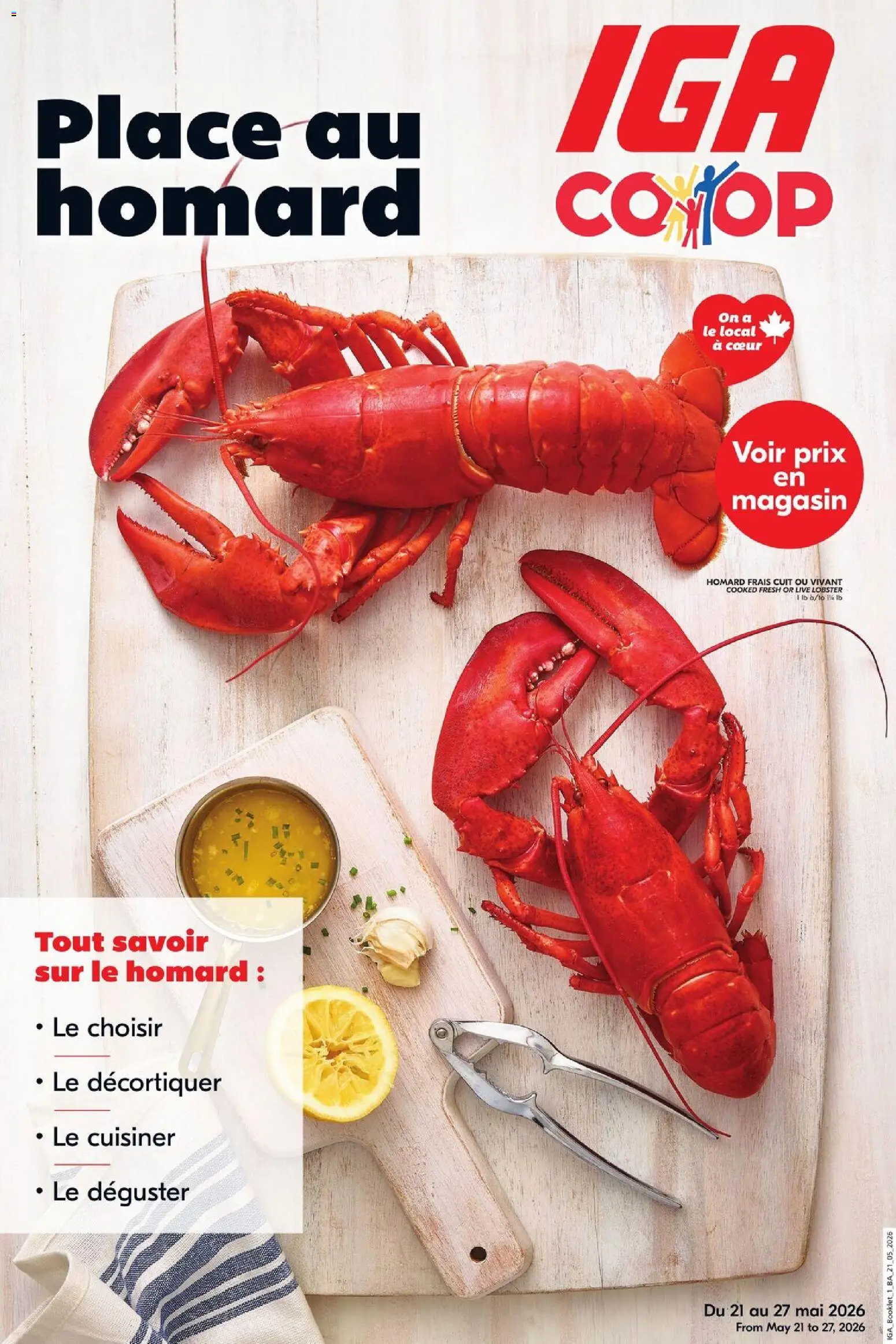 Preview of leaflet IGA circulaire - Place au homard from shop IGA is valid from May 21, 2026