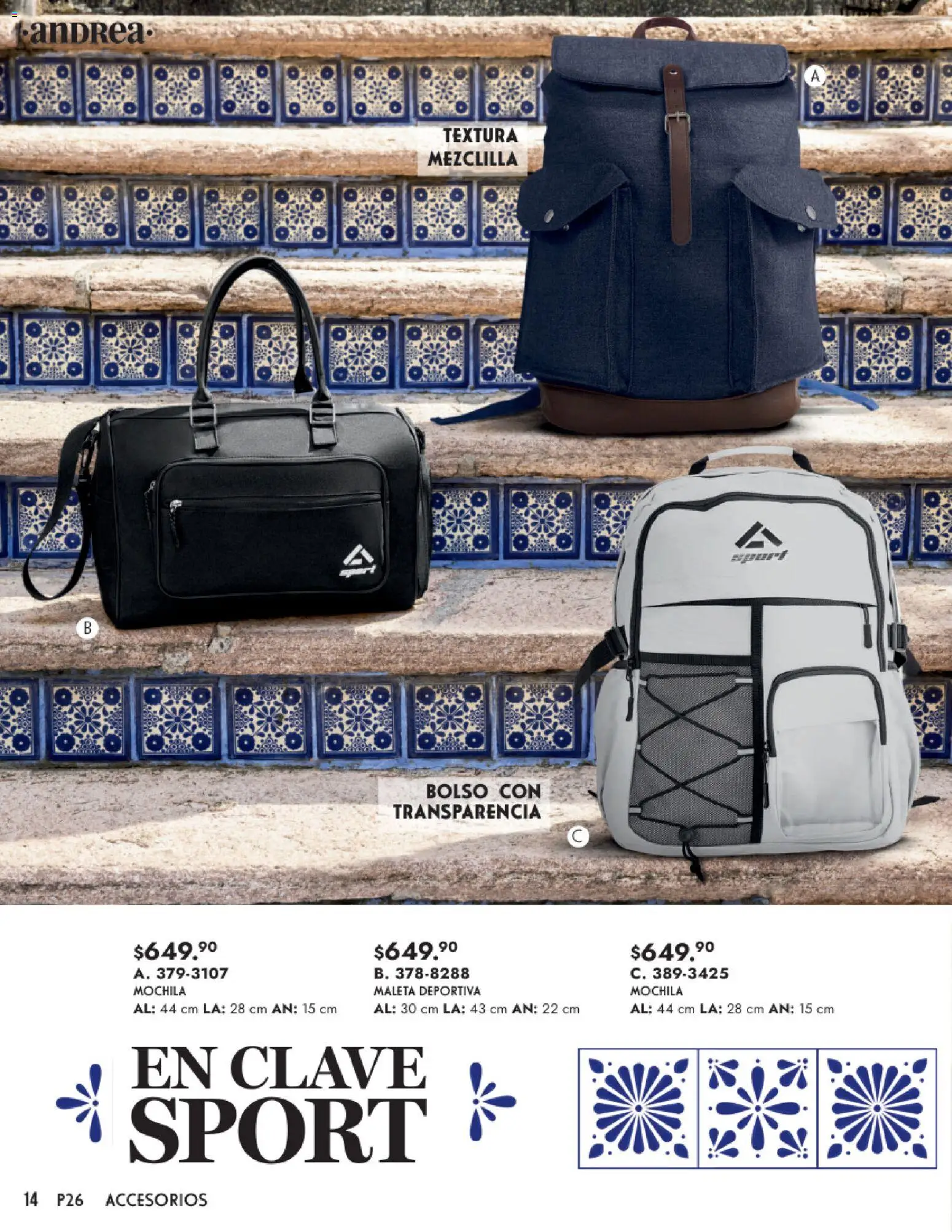 Vista previa las ofertas de la tienda Andrea - Catálogo Primavera desde el 25/01/2026 - Mochila, Bolso, Maleta