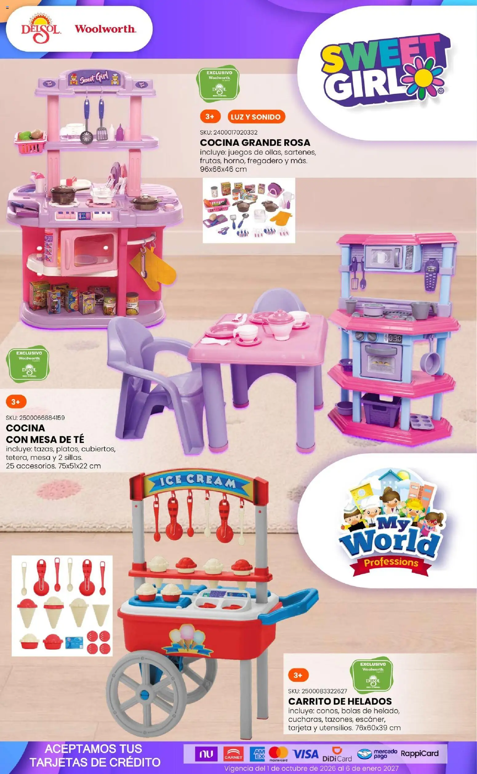 Vista previa las ofertas de la tienda Del Sol y Woolworth - Del Sol y Woolworth catálogo El Castillo del Juguete desde el 01/10/2026 - Té, Cocina, Mesa, Escaner