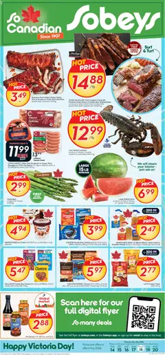 Un aperçu du dépliant Sobeys weekly flyer / circulaire du magasin Sobeys est valide à partir 14 mai 2026