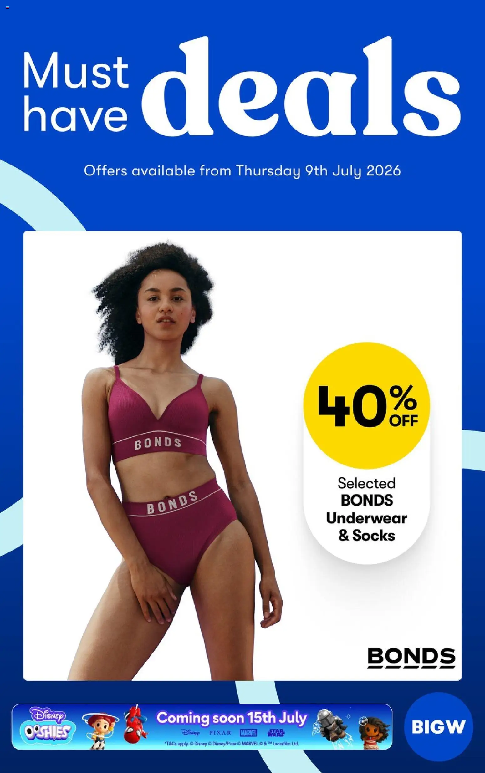 Preview of catalogue Big W Catalogue from shop Big W valid 09/07/2026 - Underwear, Socks