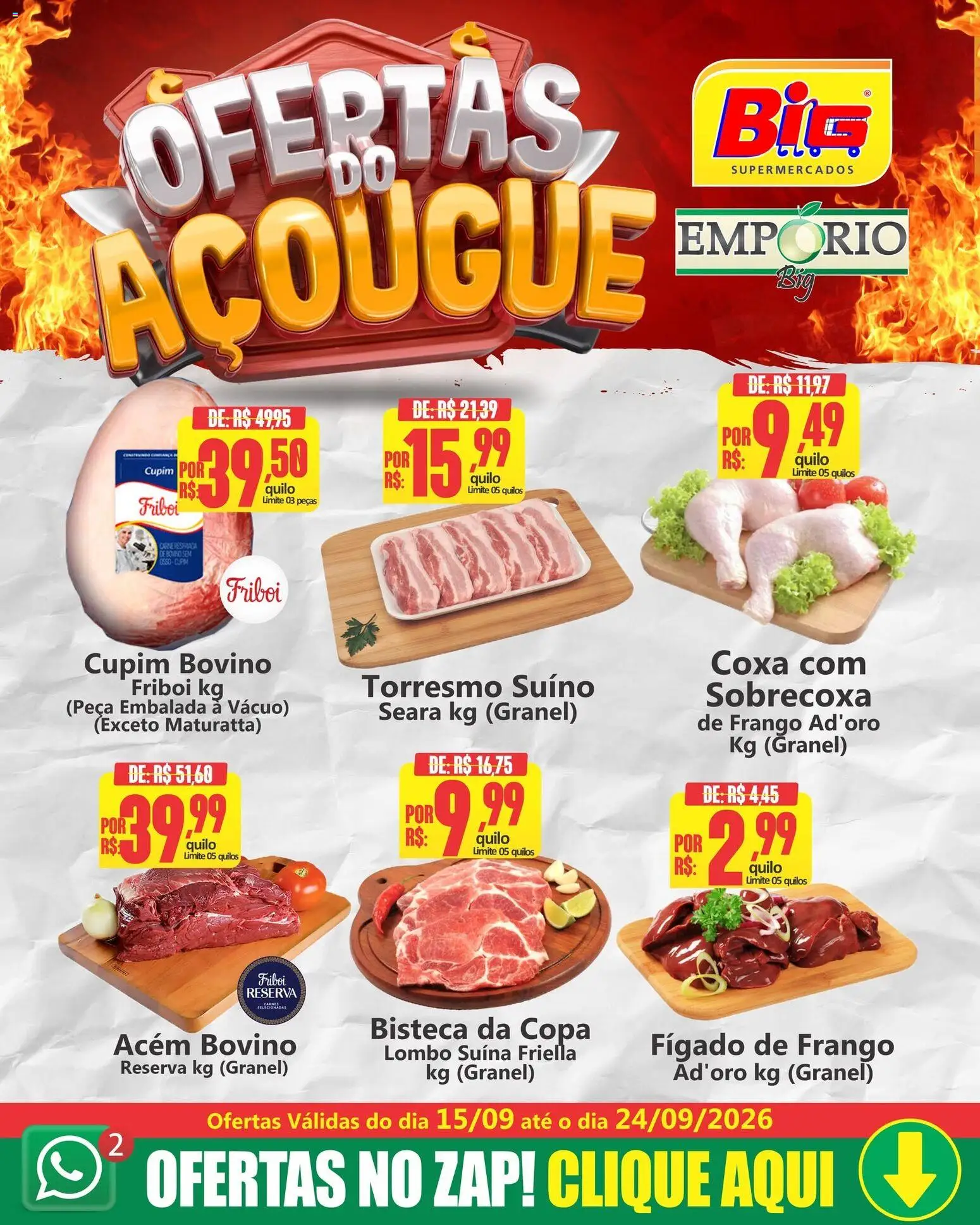 Pré-Visualização do folheto "Big Supermercados ofertas do Açougue" da loja Big Supermercados válido a partir de 15/09/2026