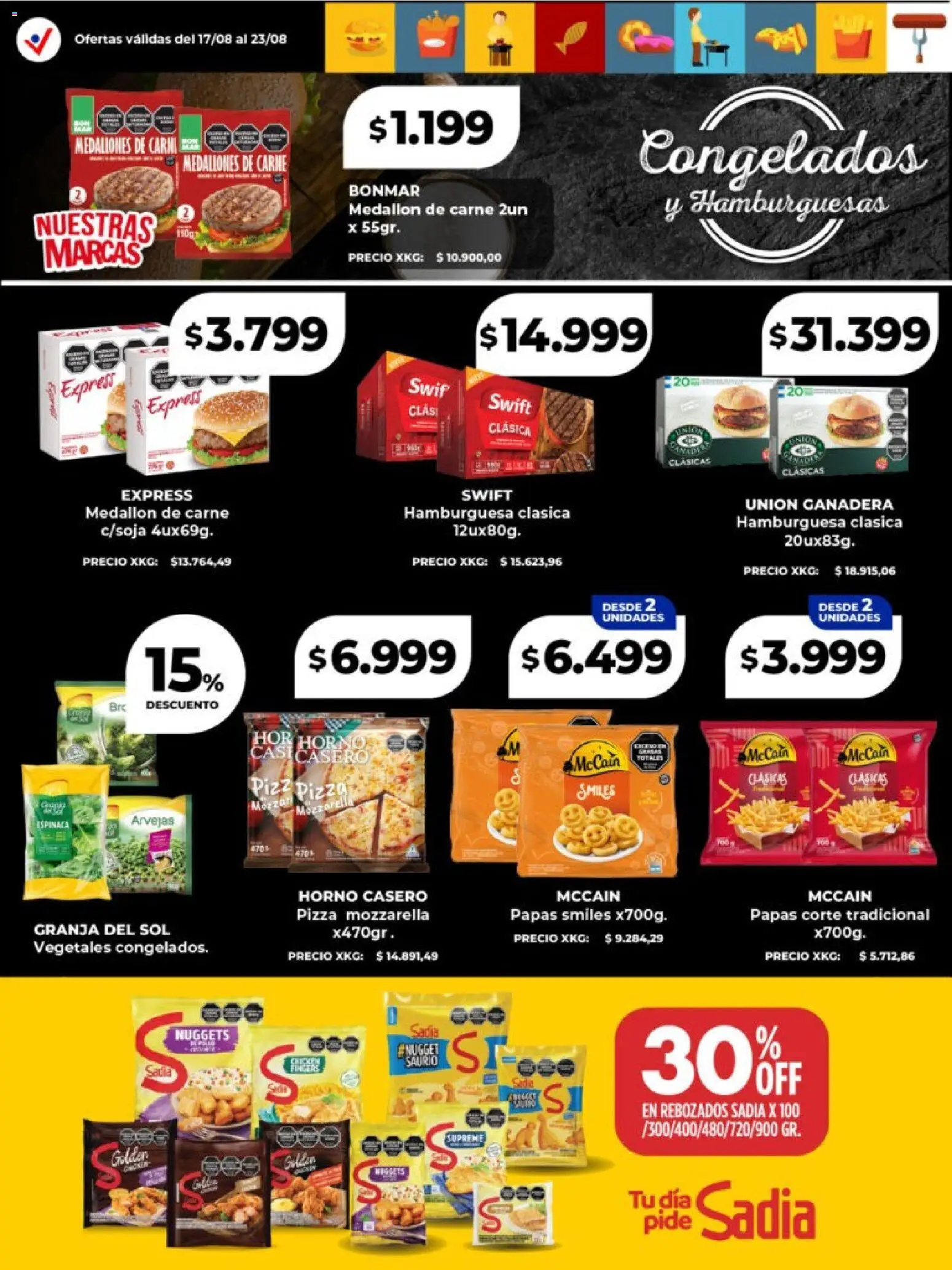 Vista previa del folleto de la tienda Vital válido desde el 17/08/2026 - Pizza, Hamburguesa, Papas, Carne, Horno, Arvejas, Mozzarella