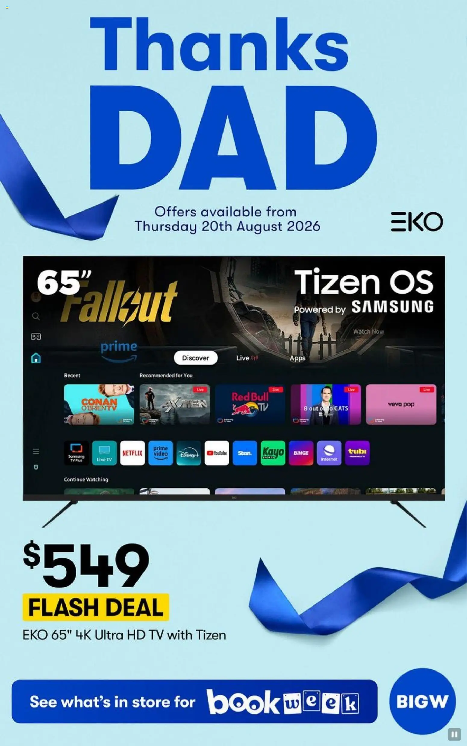Preview of catalogue Big W Catalogue Father's Day Gifts from shop Big W valid 20/08/2026 - Red Bull, Watch, Tv, Video