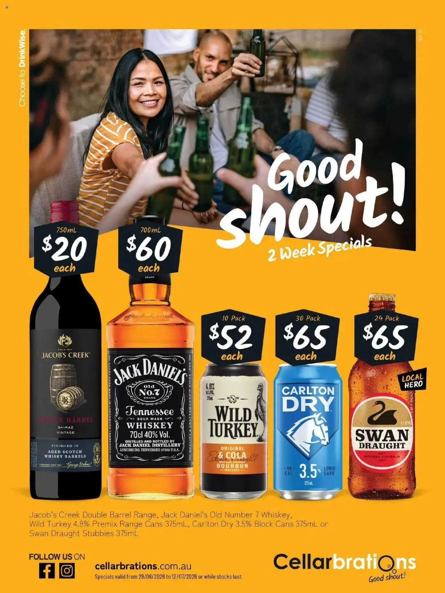 Preview of catalogue Cellarbrations catalogue from shop Cellarbrations valid 29/06/2026 - Bourbon, Whiskey, Scotch, Turkey, Jack Daniel’s