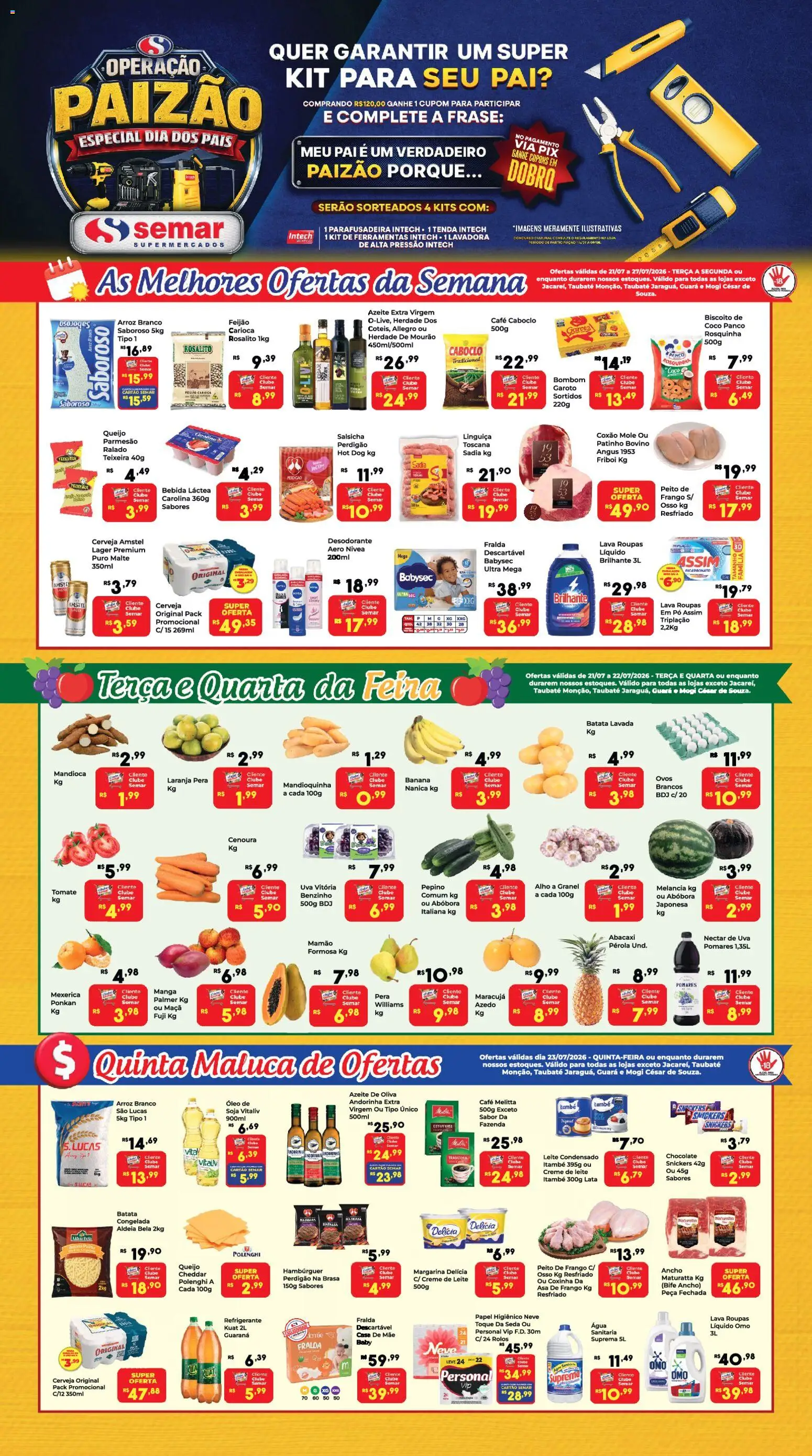 Ofertas Semar Supermercado até 27/07/2026.