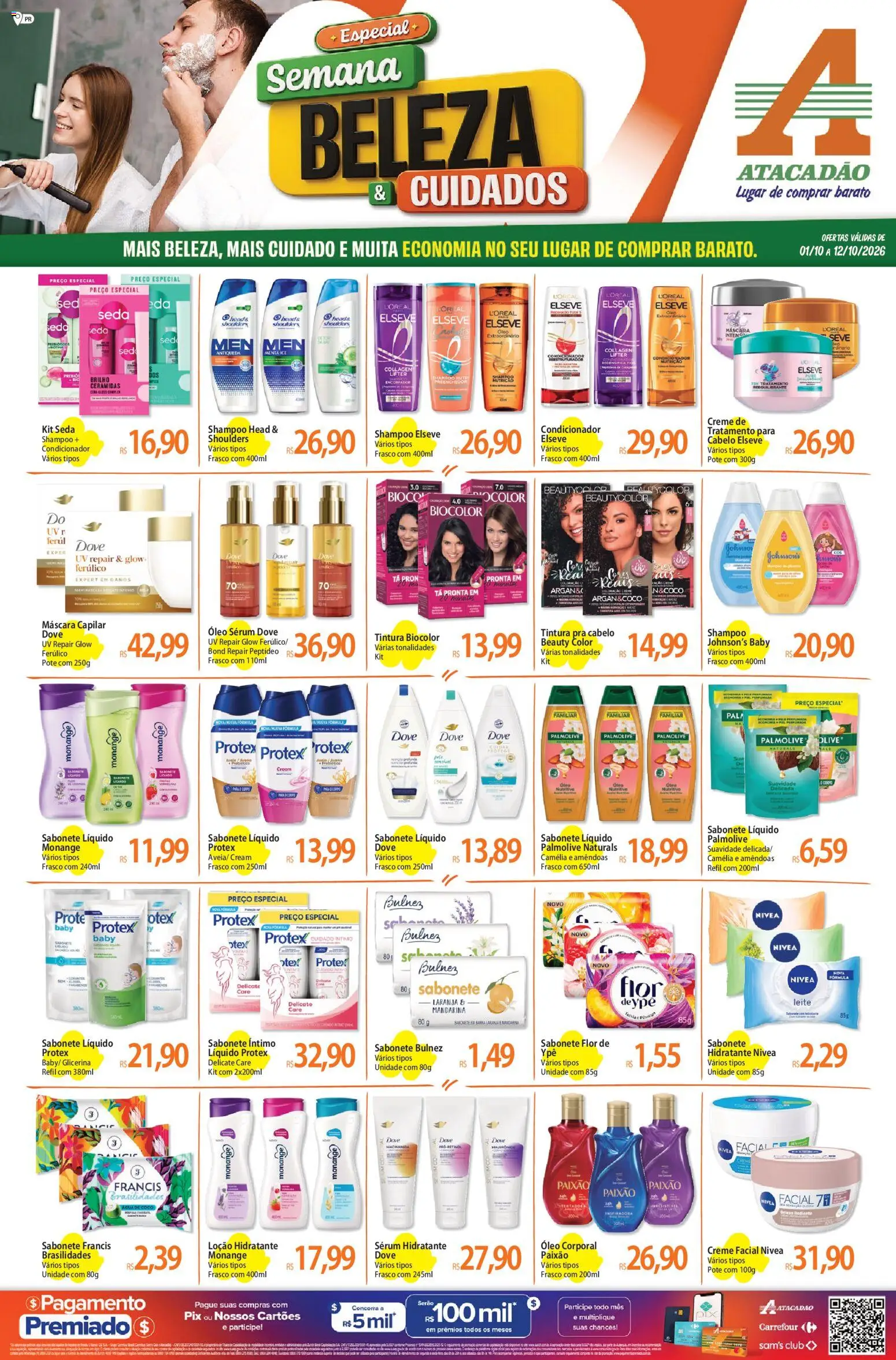 Pré-Visualização do folheto "Atacadão ofertas - PR" da loja Atacadão válido a partir de 01/10/2026 - Coco, Shampoo, Leite, Sabonete líquido, Sérum, Dove, Creme facial, Máscara capilar
