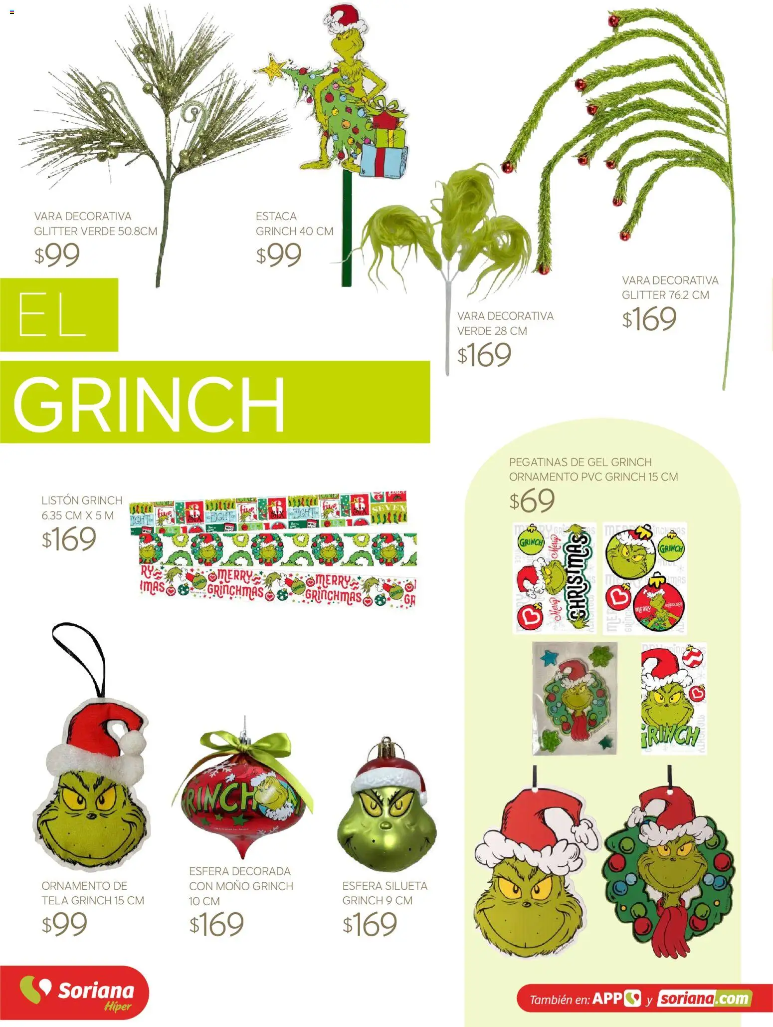 Vista previa las ofertas de la tienda Soriana - Soriana Híper - Decoracion Navideña desde el 30/09/2026 - Moño, Glitter