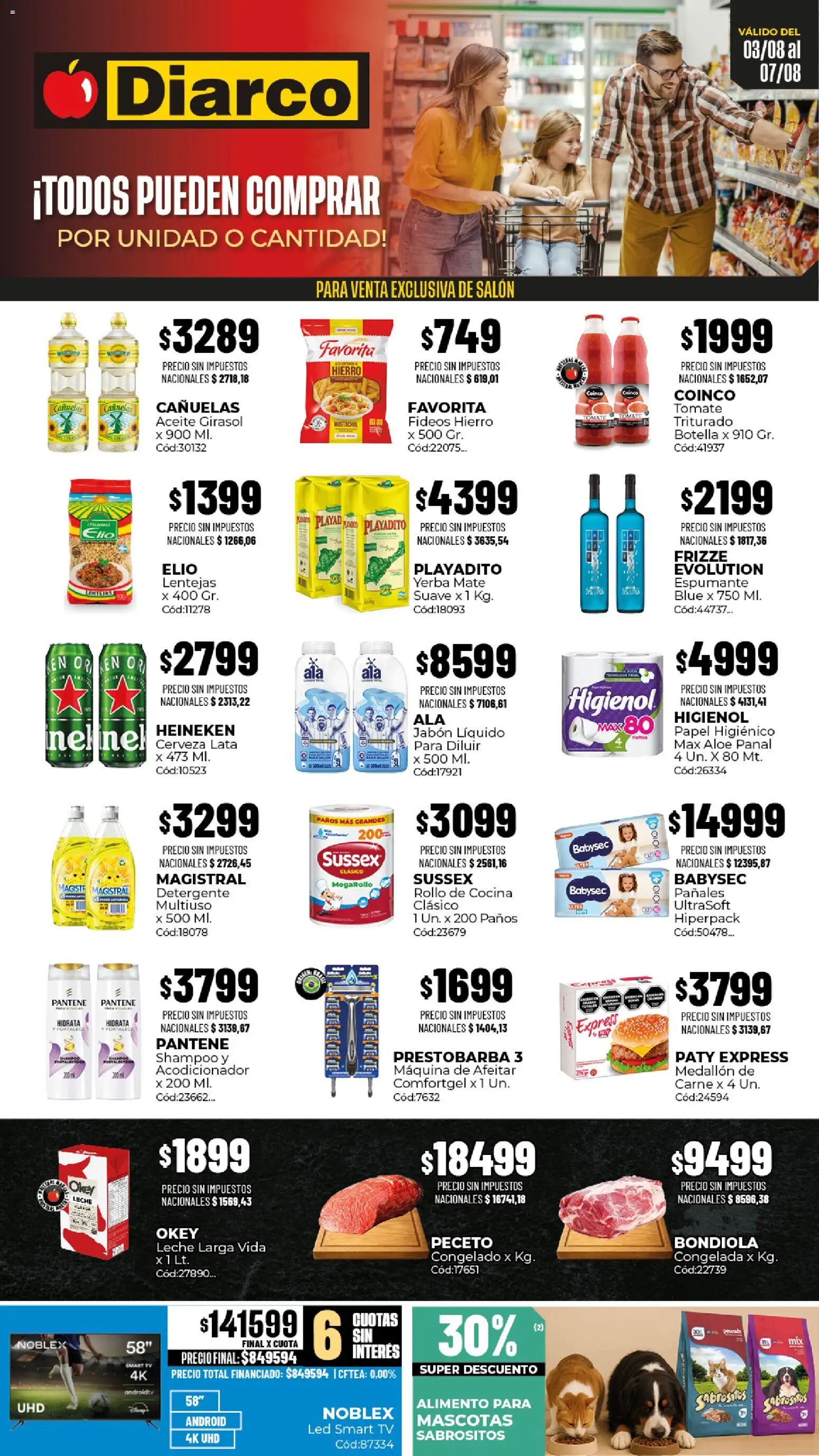 Vista previa del folleto de la tienda Diarco válido desde el 03/08/2026 - Mate, Yerba, Shampoo, Fideos, Pañales, Papel higiénico, Maquina de afeitar, Jabón líquido