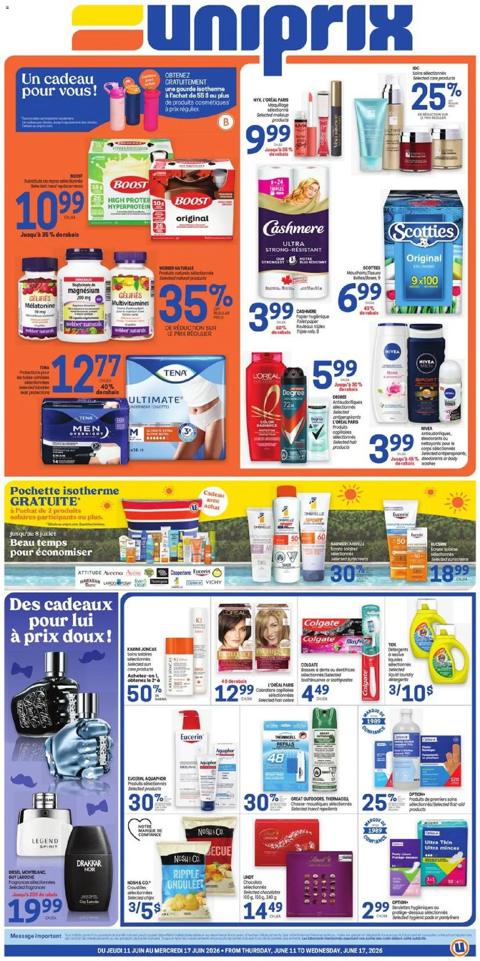 Preview of leaflet Uniprix weekly flyer / circulaire from shop Uniprix is valid from Jun 11, 2026
