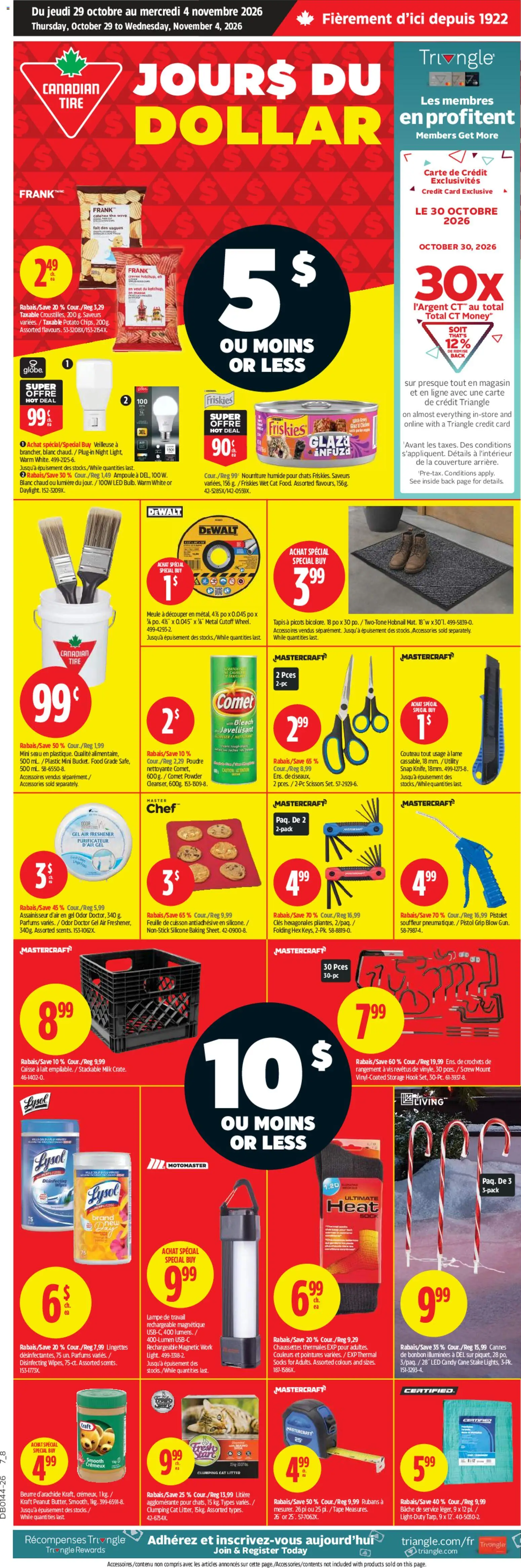 Preview of leaflet Canadian Tire circulaire - Jours du dollar from shop Canadian Tire is valid from Oct 29, 2026