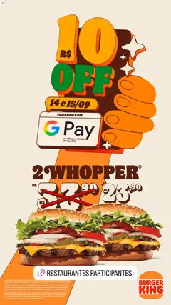 Pré-Visualização do folheto "Burger King ofertas Whopper" da loja Burger King válido a partir de 14/09/2026