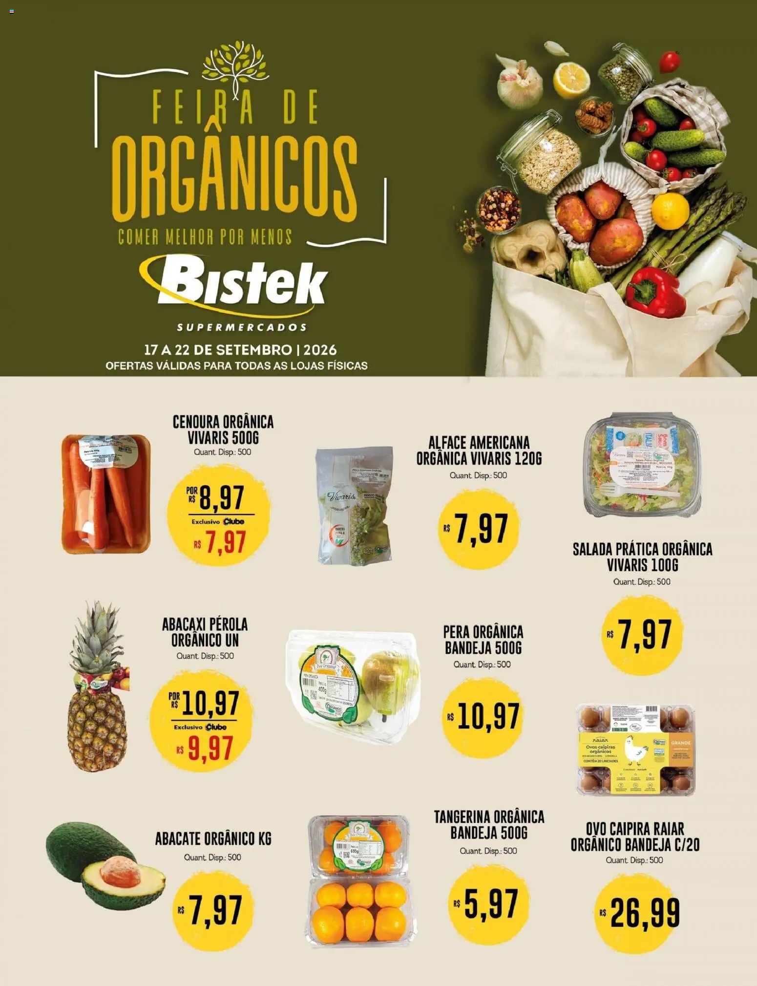 Pré-Visualização do folheto "Bistek Supermercados ofertas Feira de Orgânicos" da loja Bistek Supermercados válido a partir de 17/09/2026