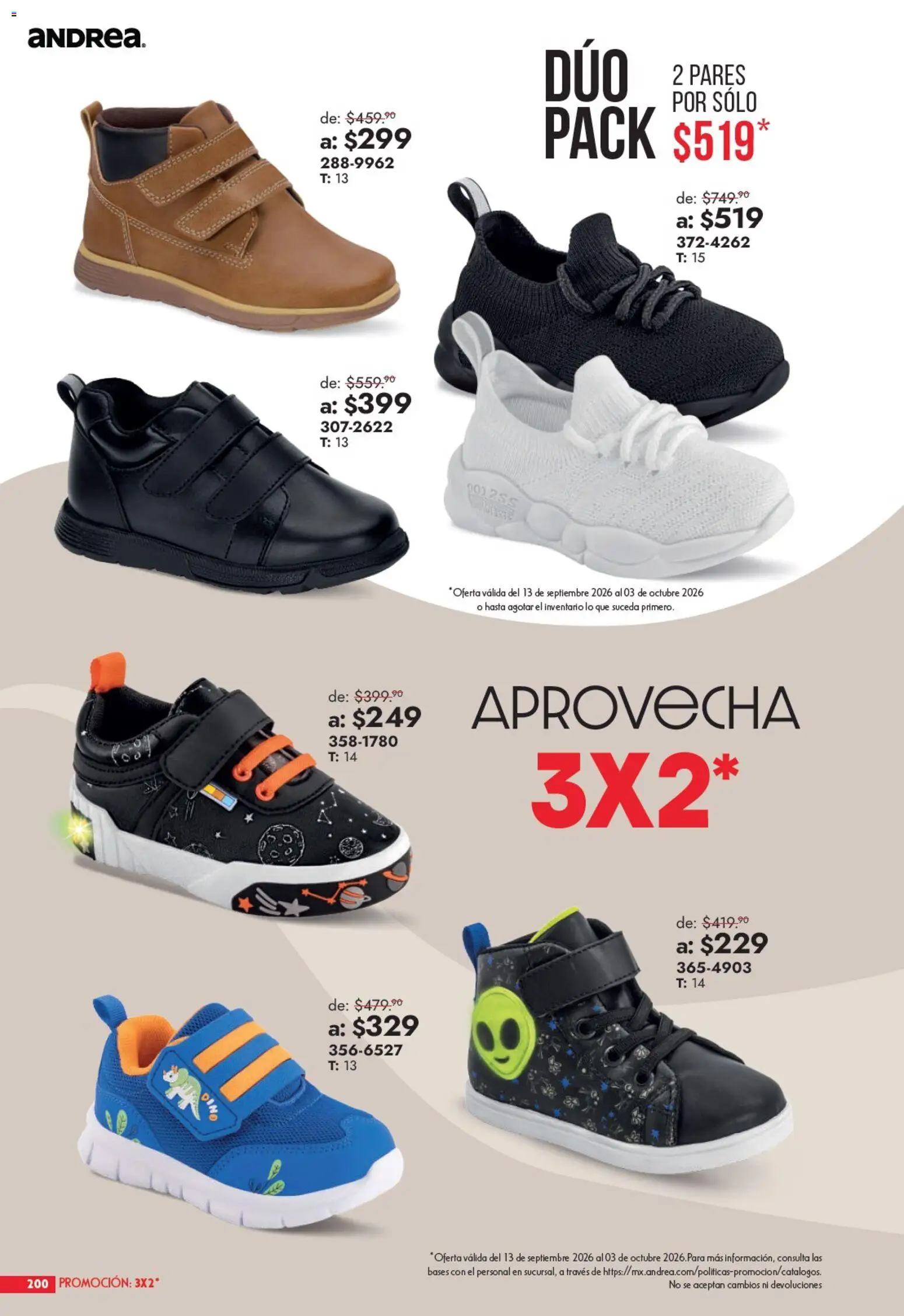 Vista previa las ofertas de la tienda Andrea - Andrea catálogo Outlet desde el 13/09/2026 