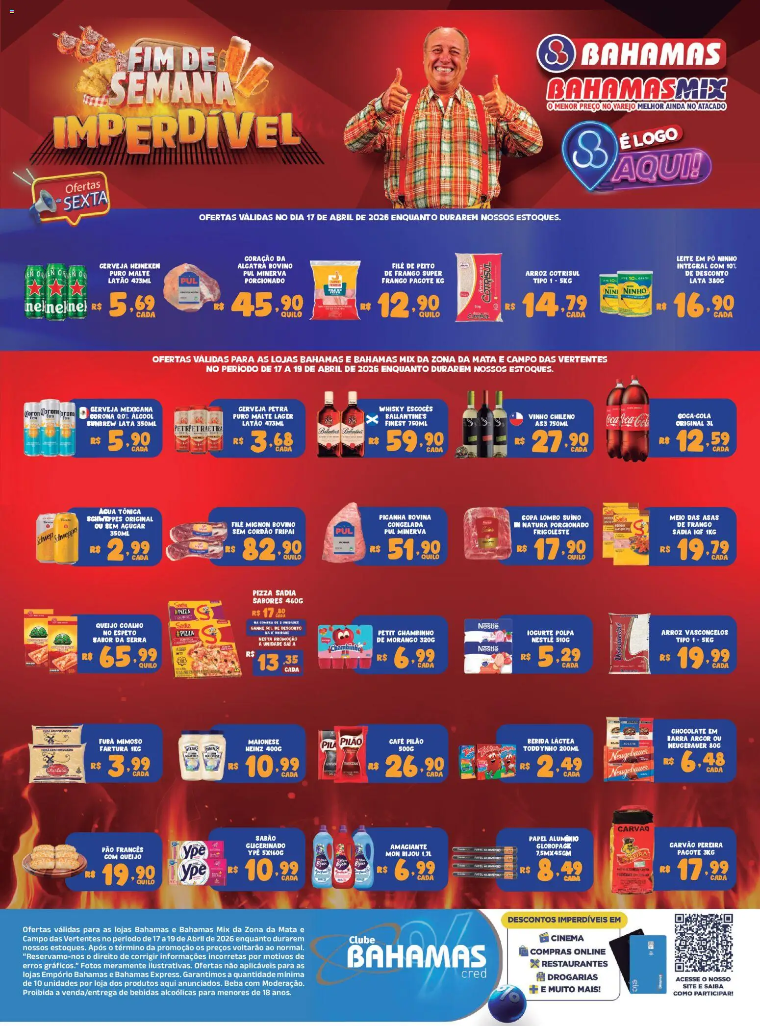 Pré-Visualização do folheto "Bahamas Supermercados ofertas Fim de Semana Imperdível" da loja Bahamas Supermercados válido a partir de 17/04/2026