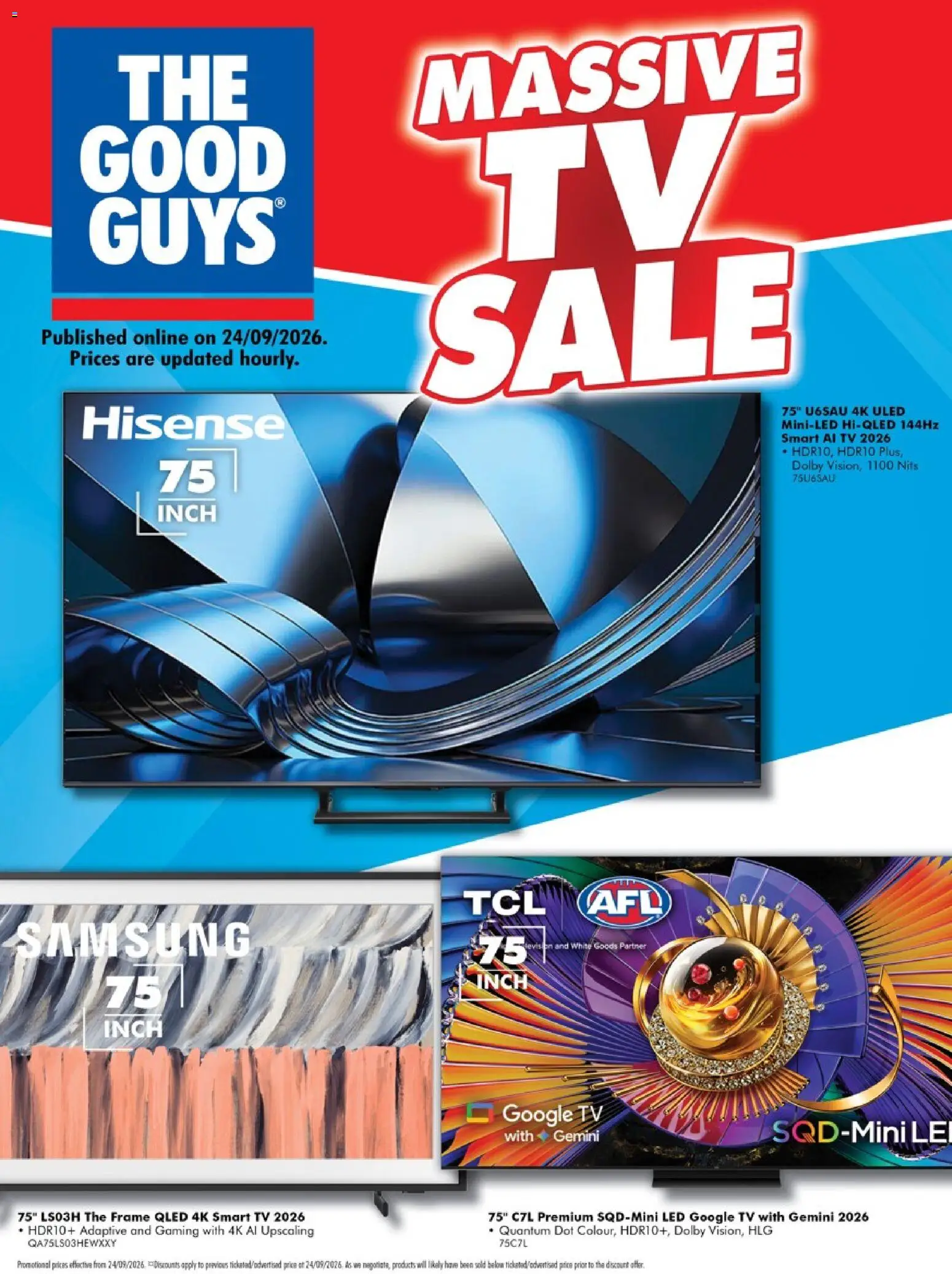 Preview of catalogue The Good Guys Massive TV Sale from shop The Good Guys valid 24/09/2026