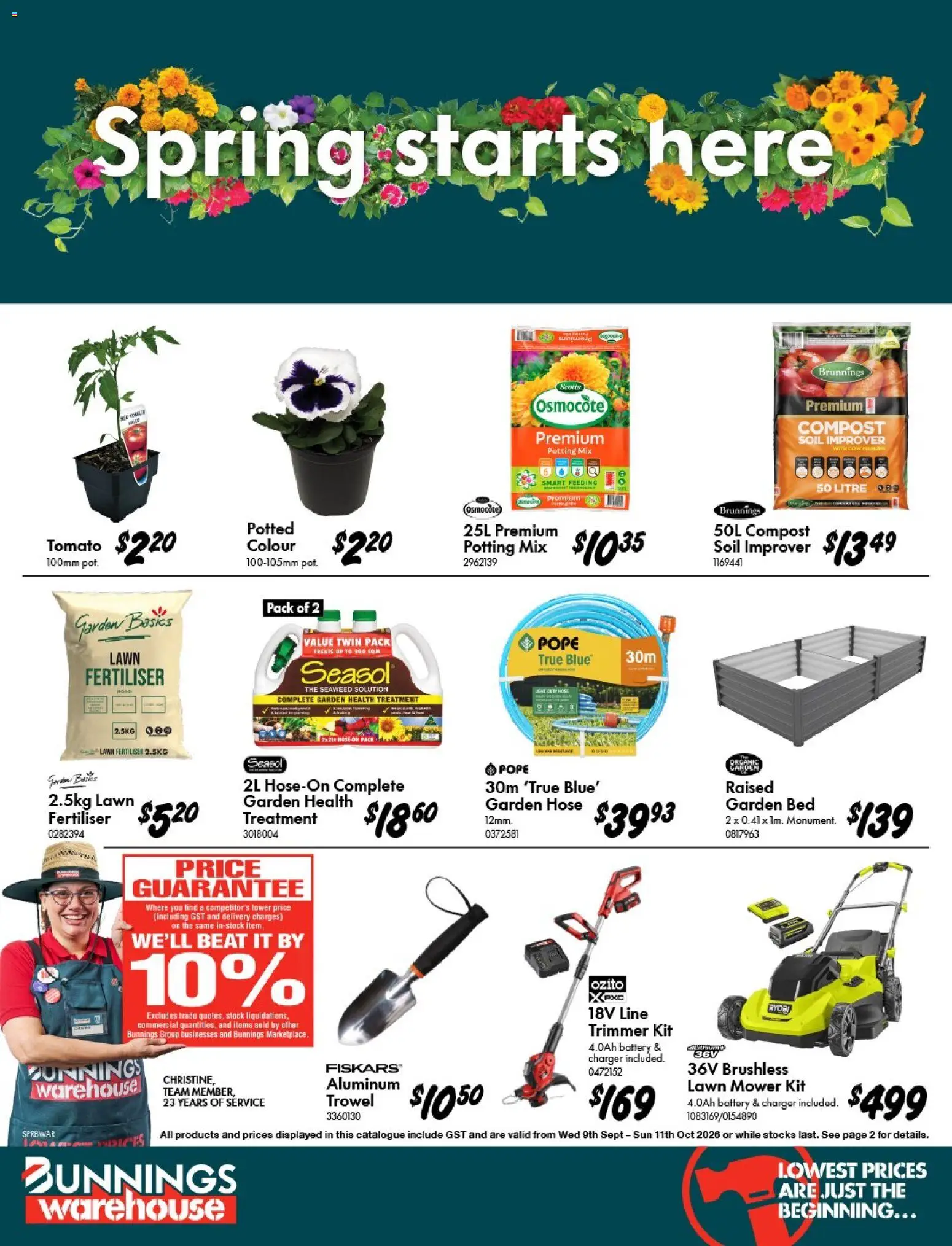 Preview of catalogue Bunnings Warehouse - Spring Starts Here Bald Hills from shop Bunnings Warehouse valid 09/09/2026