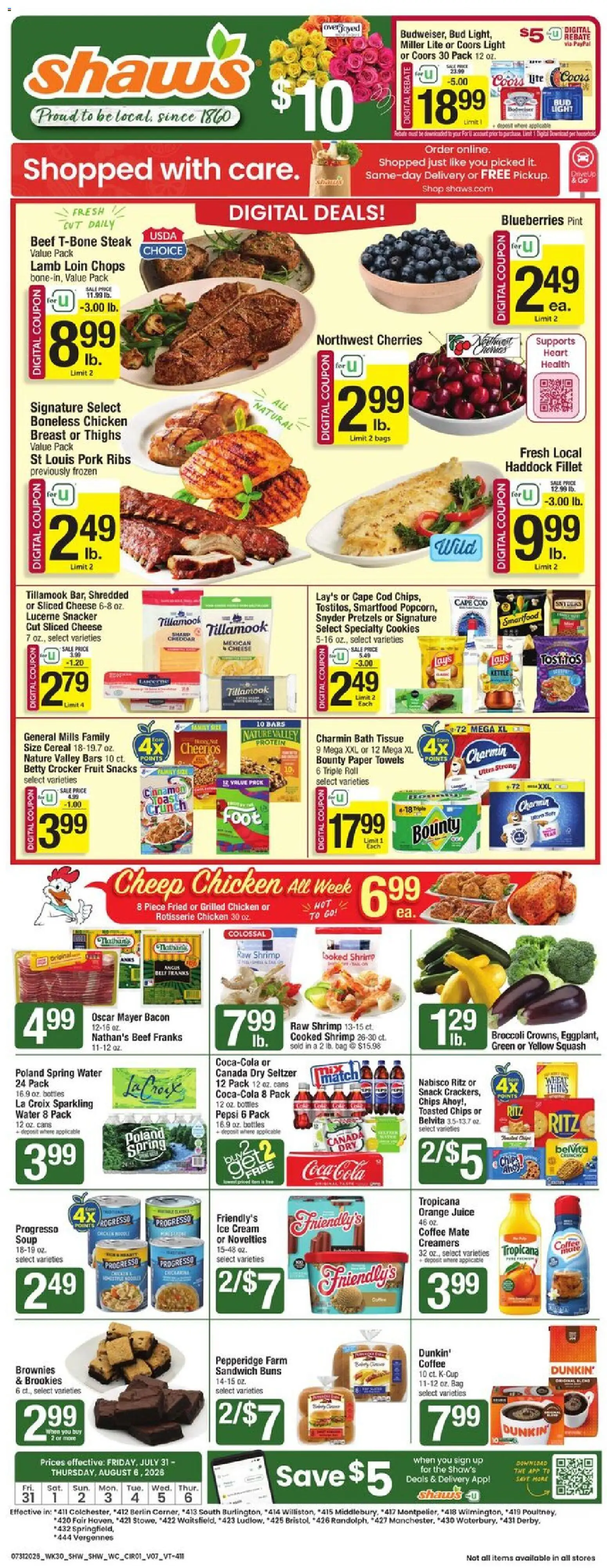Ad Preview of Shaw's Shaw's Weekly Ad - VT from 07/31/2026