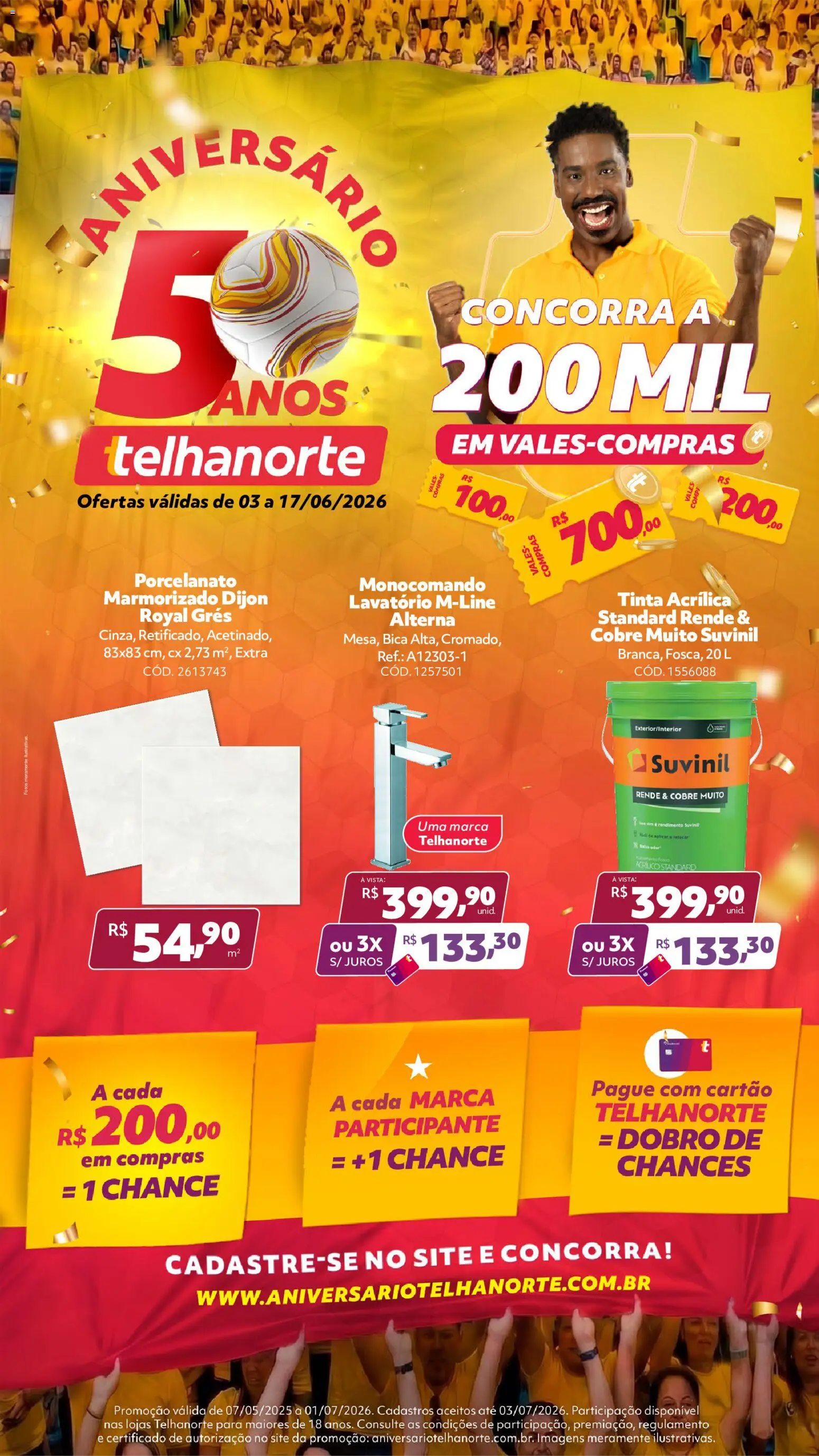 Pré-Visualização do folheto "Telhanorte - Ofertas atuais" da loja Telhanorte válido a partir de 03/06/2026