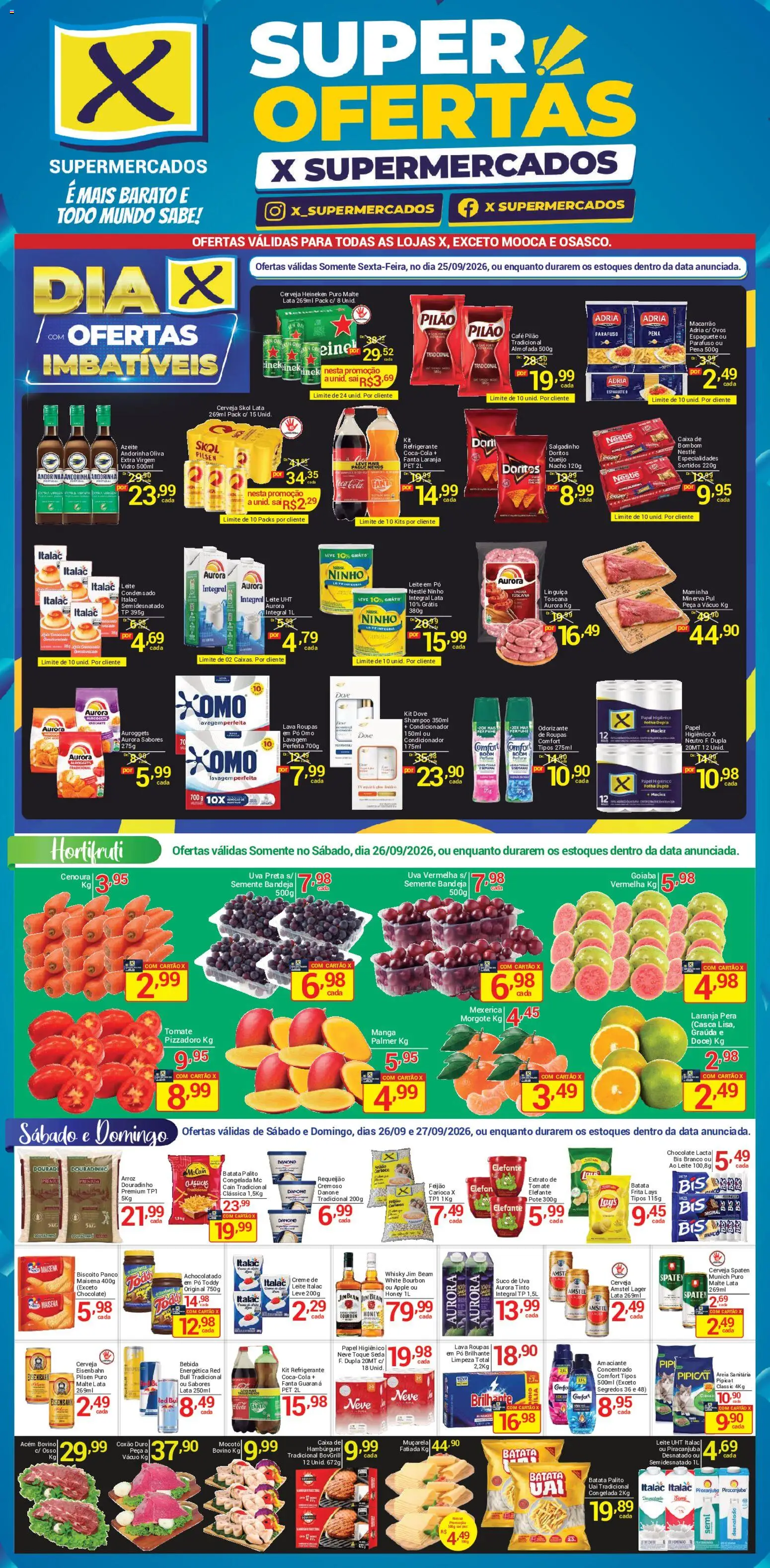 Pré-Visualização do folheto "X Supermercados - Ofertas da semana" da loja X Supermercados válido a partir de 25/09/2026