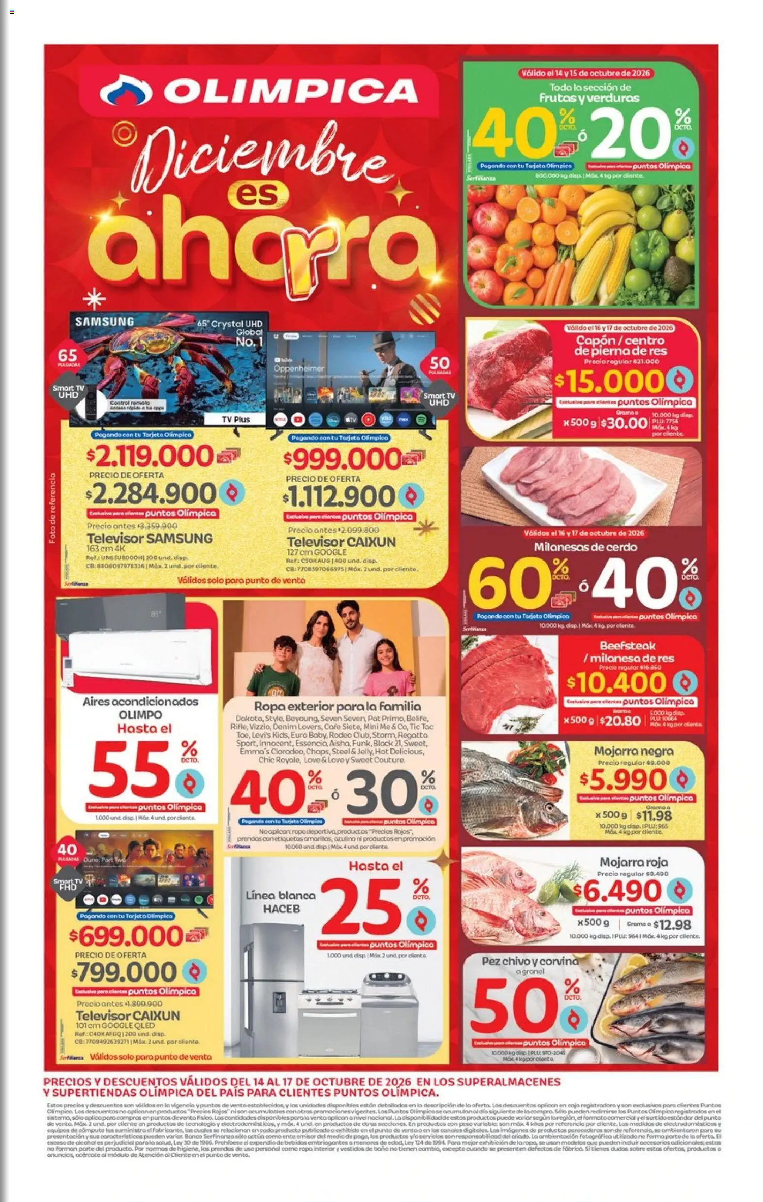  Vista previa del prospecto Olímpica catálogo Diciembre es ahorra del almacen Olímpica válida del 14/10/2026 al 17/10/2026
