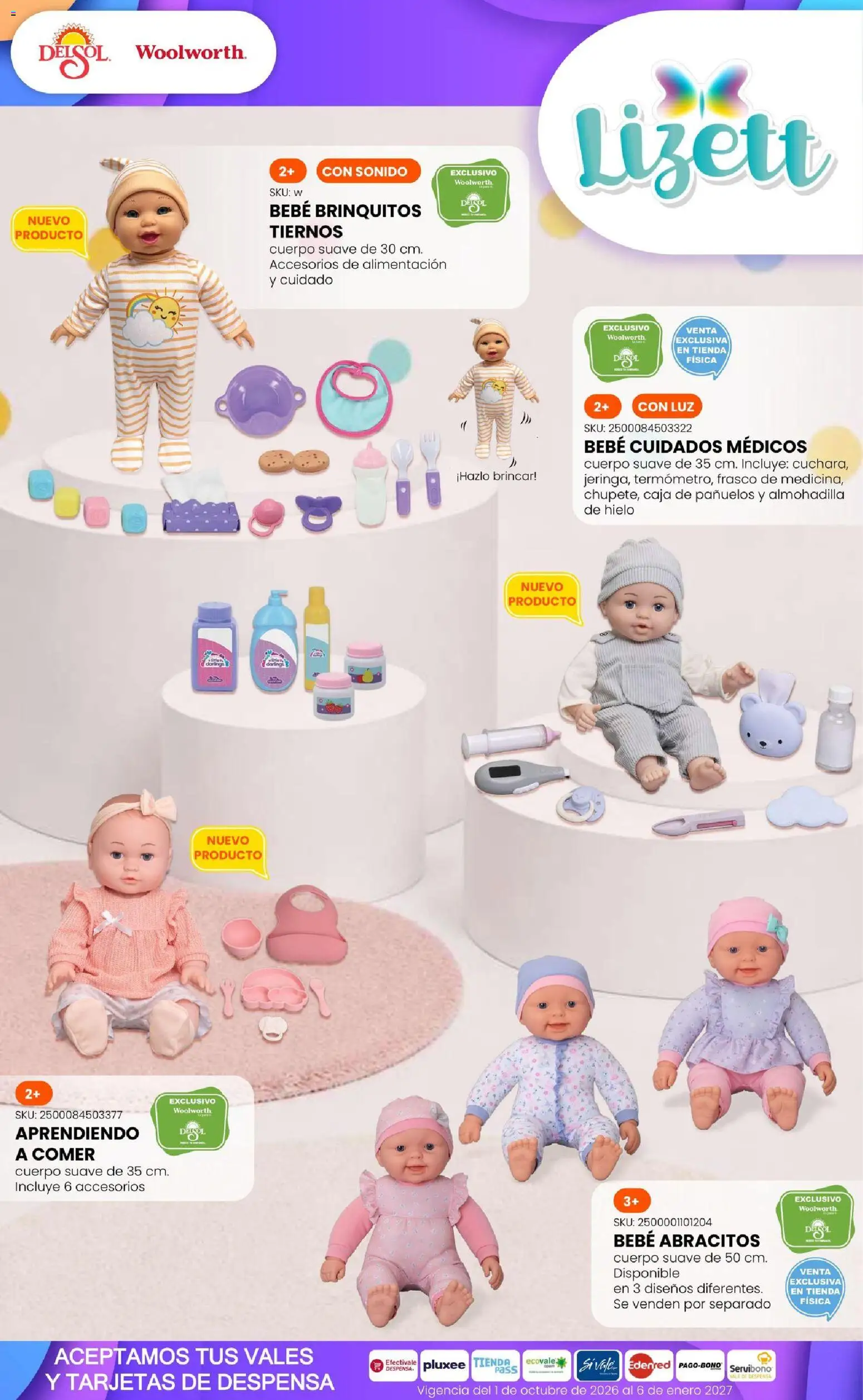Vista previa las ofertas de la tienda Del Sol y Woolworth - Del Sol y Woolworth catálogo El Castillo del Juguete desde el 01/10/2026 - Caja, Hielo, Despensa, Frasco, Caja de pañuelos