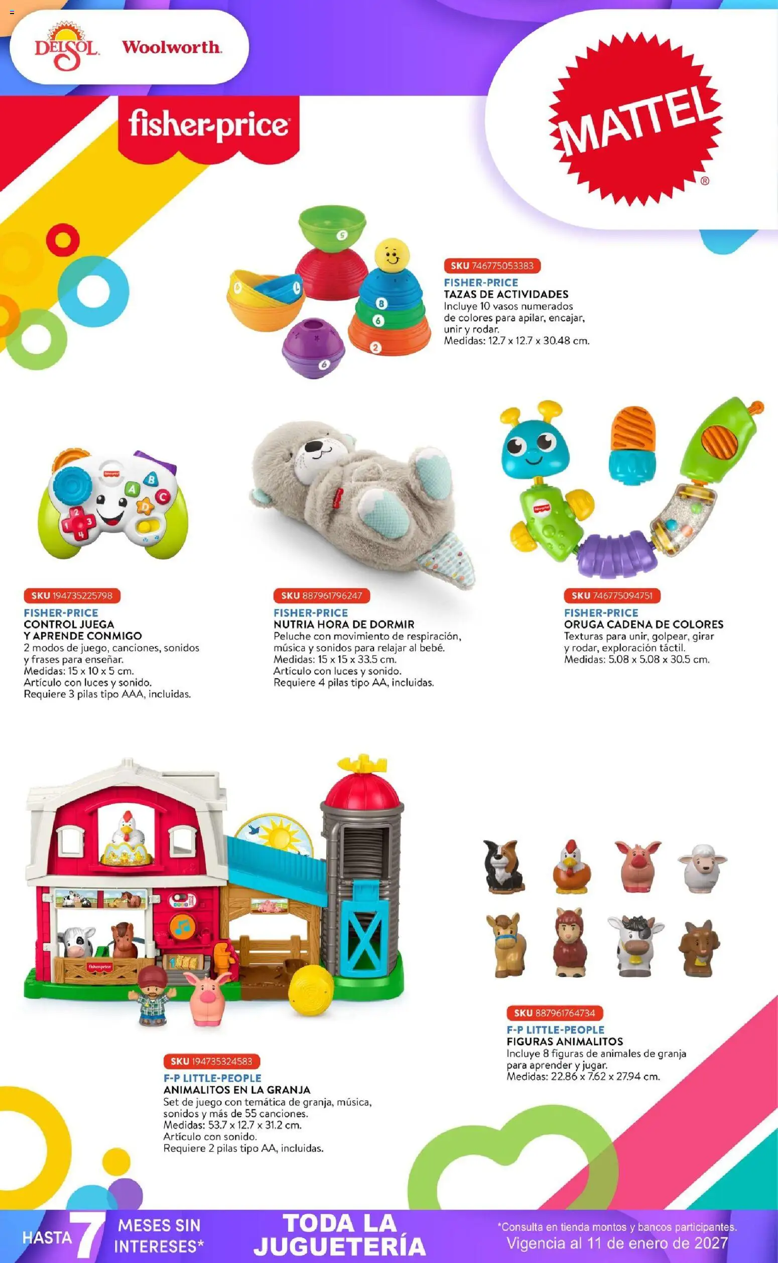 Vista previa las ofertas de la tienda Del Sol y Woolworth - Del Sol y Woolworth catálogo El Castillo del Juguete desde el 01/10/2026 - Juego, Cadena, Pilas, Vasos