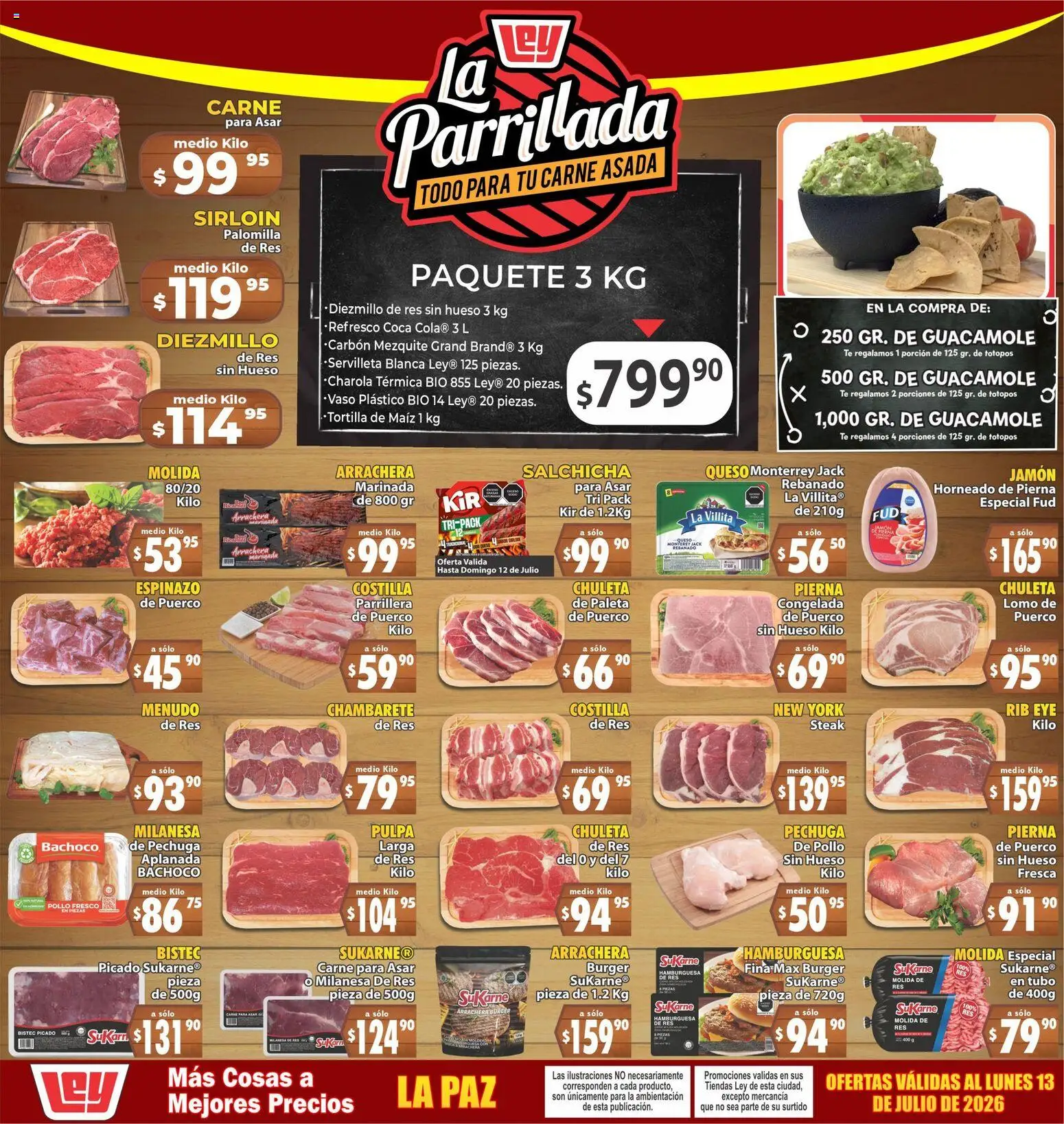 Vista previa las ofertas de la tienda Casa Ley - Casa Ley folleto La parrillada desde el 11/07/2026 - Té, Maíz, Carne, Bistec, Paleta, Milanesa, Totopos, Steak