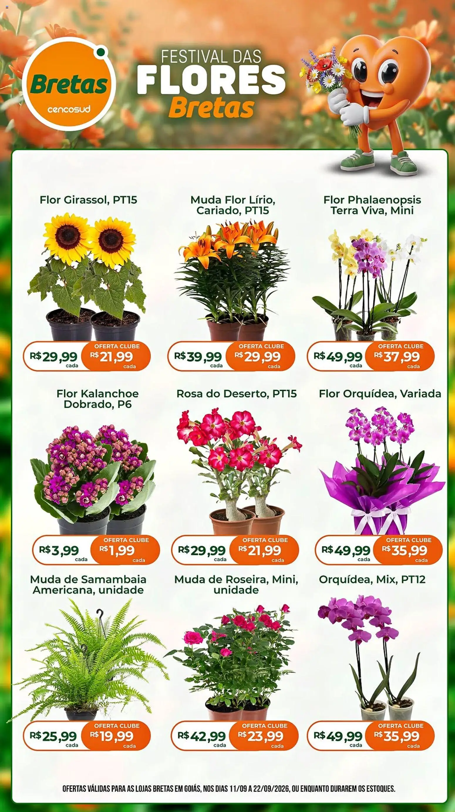 Pré-Visualização do folheto "Bretas ofertas Flores" da loja Bretas válido a partir de 11/09/2026