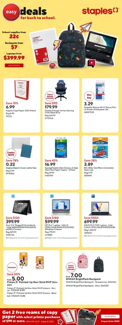 Un aperçu du dépliant Staples weekly flyer / circulaire du magasin Staples est valide à partir 31 juill. 2026