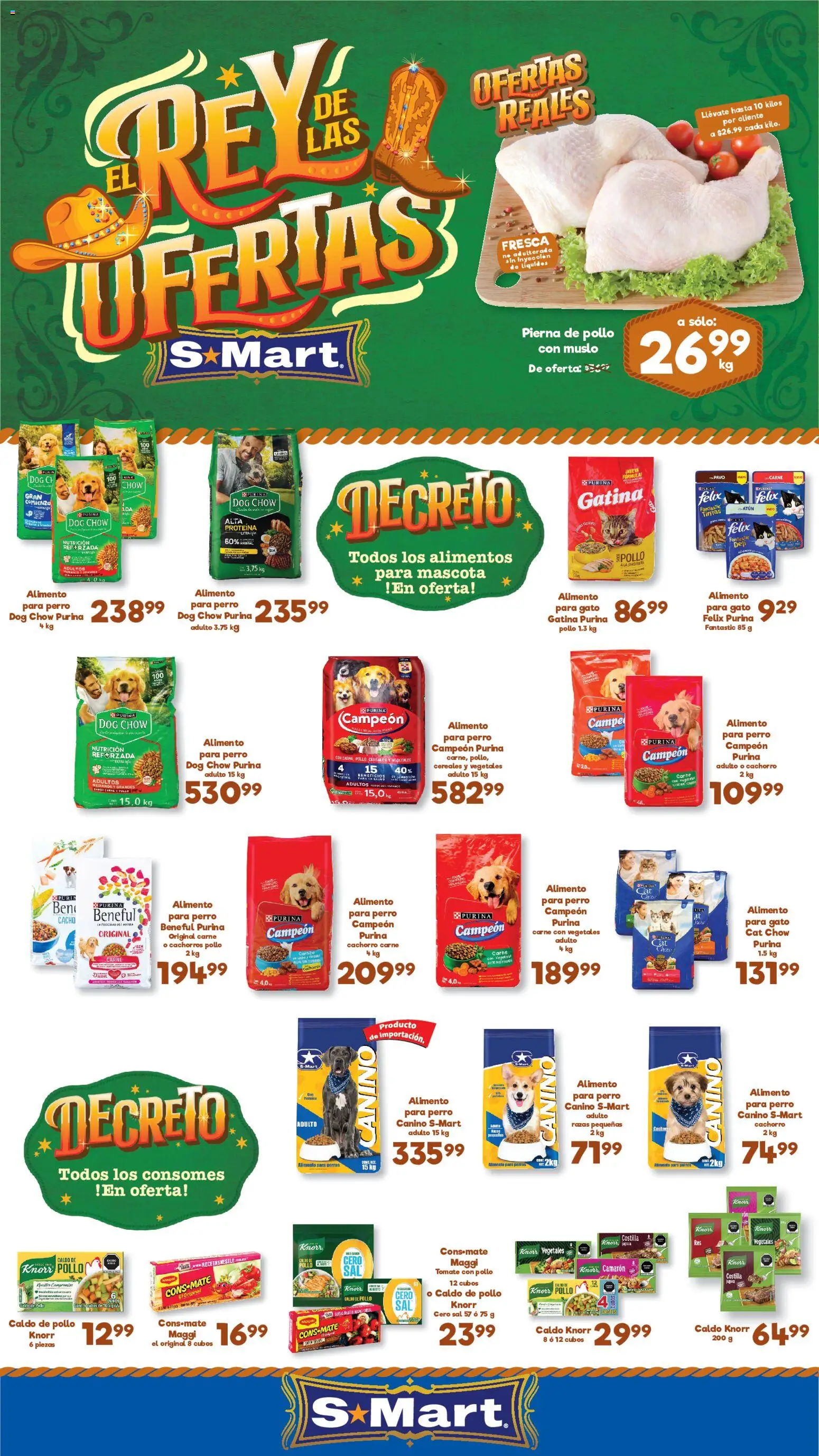 Vista previa las ofertas de la tienda S-Mart - S-Mart folleto Ofertas de feria Chihuahua desde el 05/06/2026 - Pollo, Proteína, Cereales, Carne, Pavo, Sal, Atún, Caldo de pollo